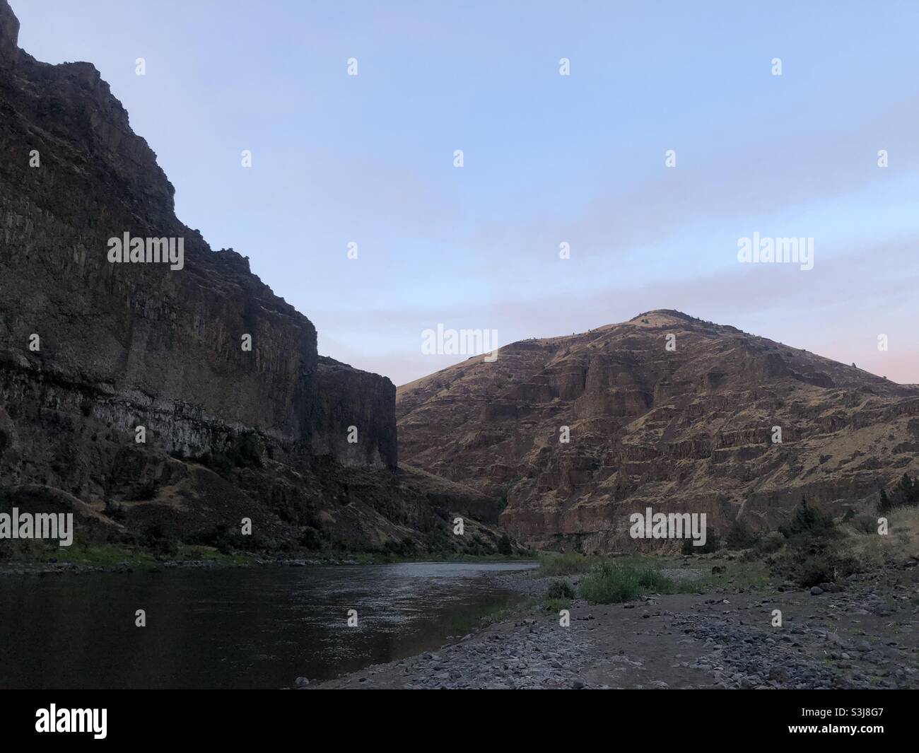 Cliffs along the John Day River in central Oregon. Stock Photo