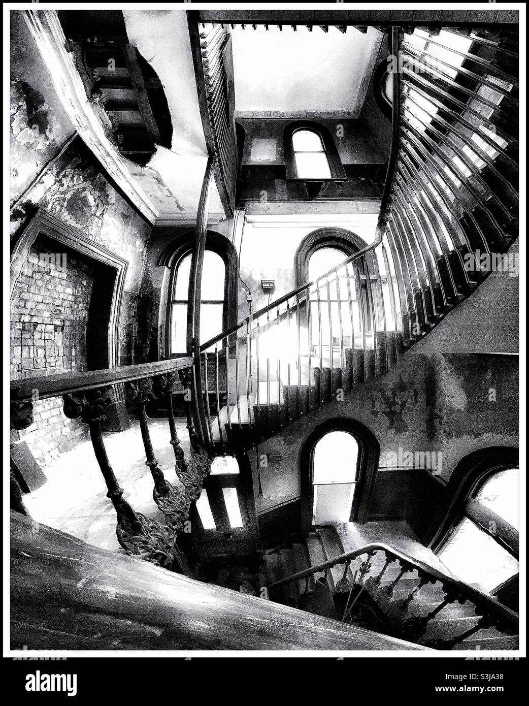 Disused staircase at Peckham Rye station. - Smartphone Captured Stock Image