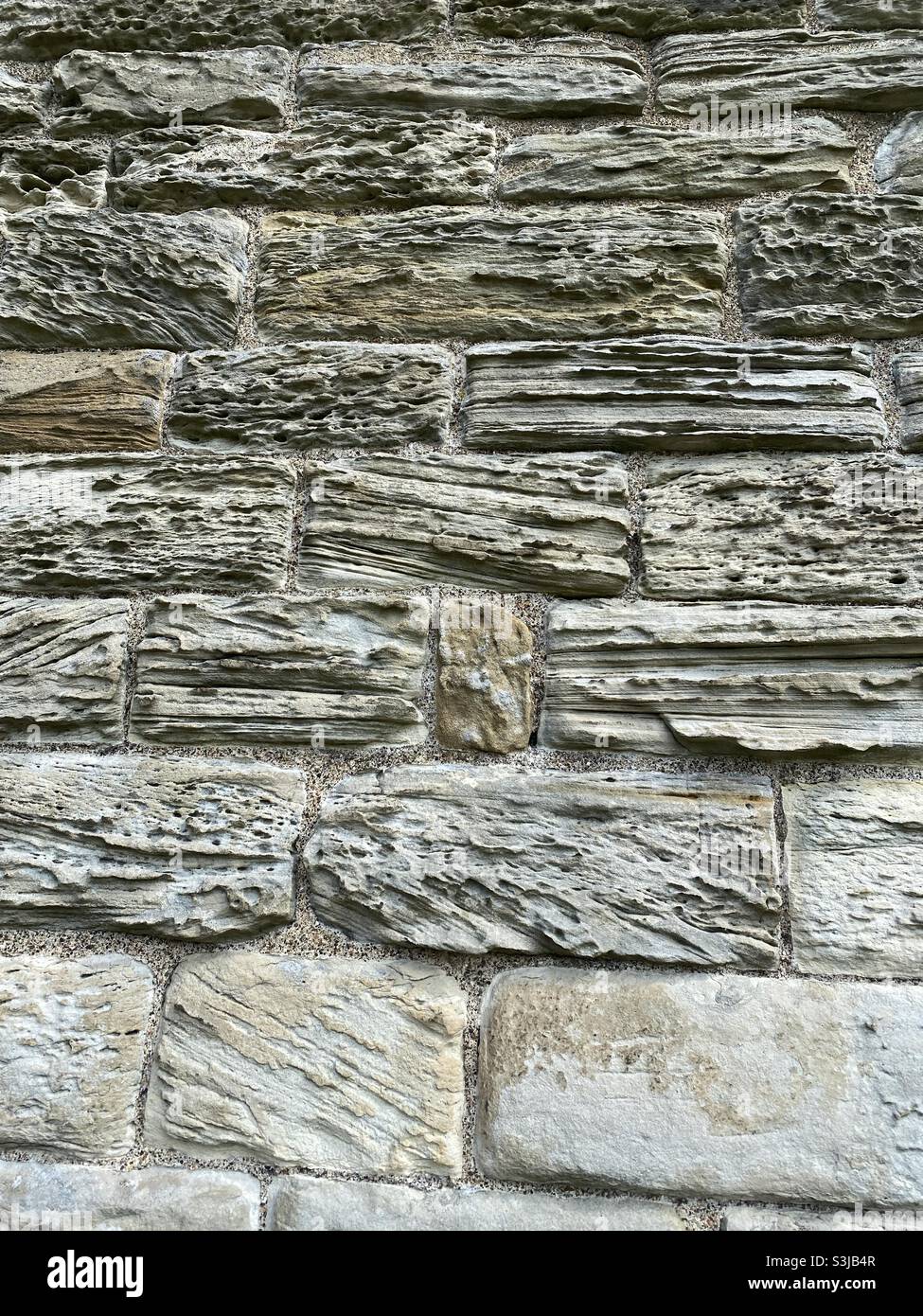 Crossbedded sandstone wall Stock Photo
