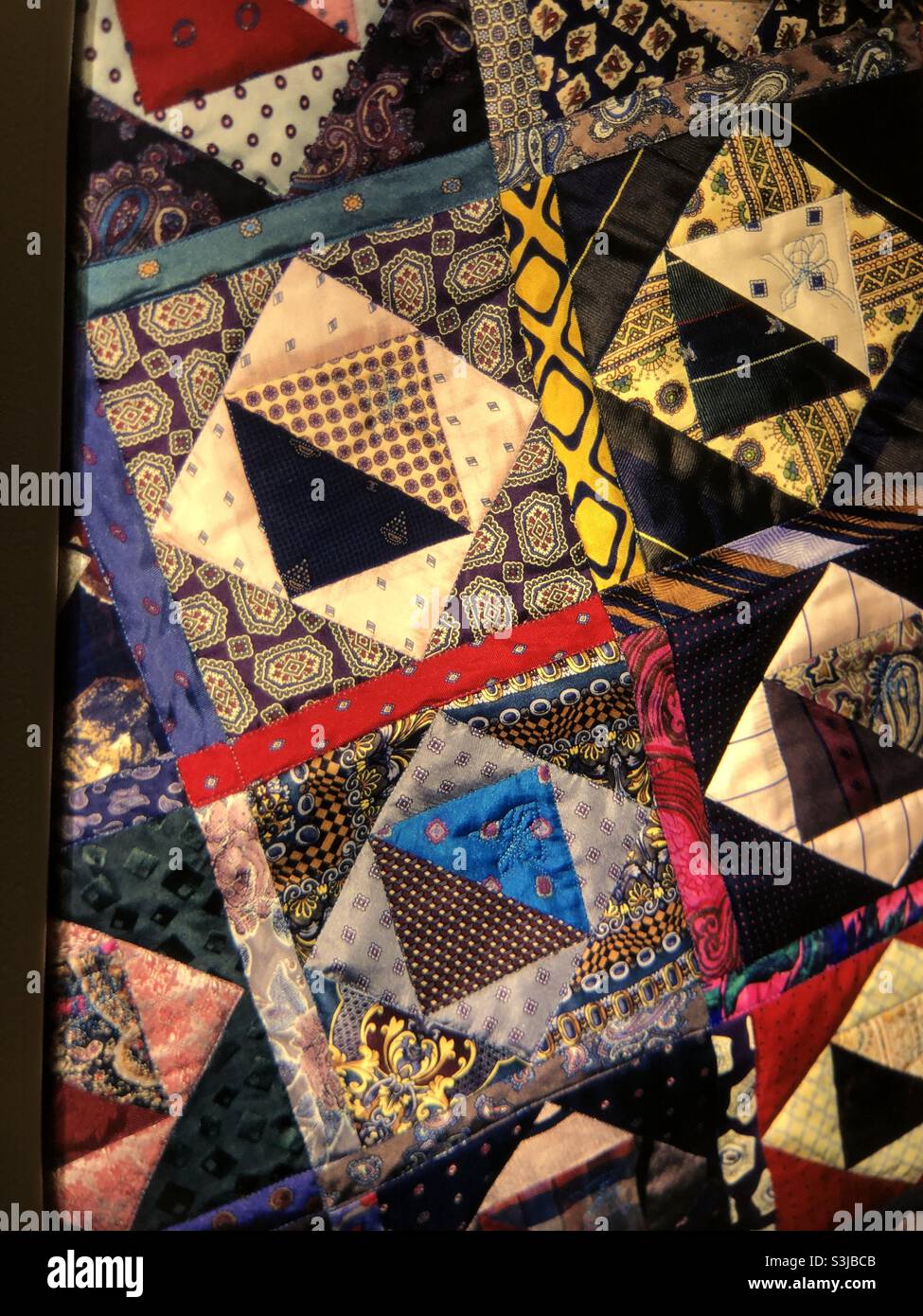 Handmade Quilt made from various cotton fabrics - Smartphone Captured Stock Image