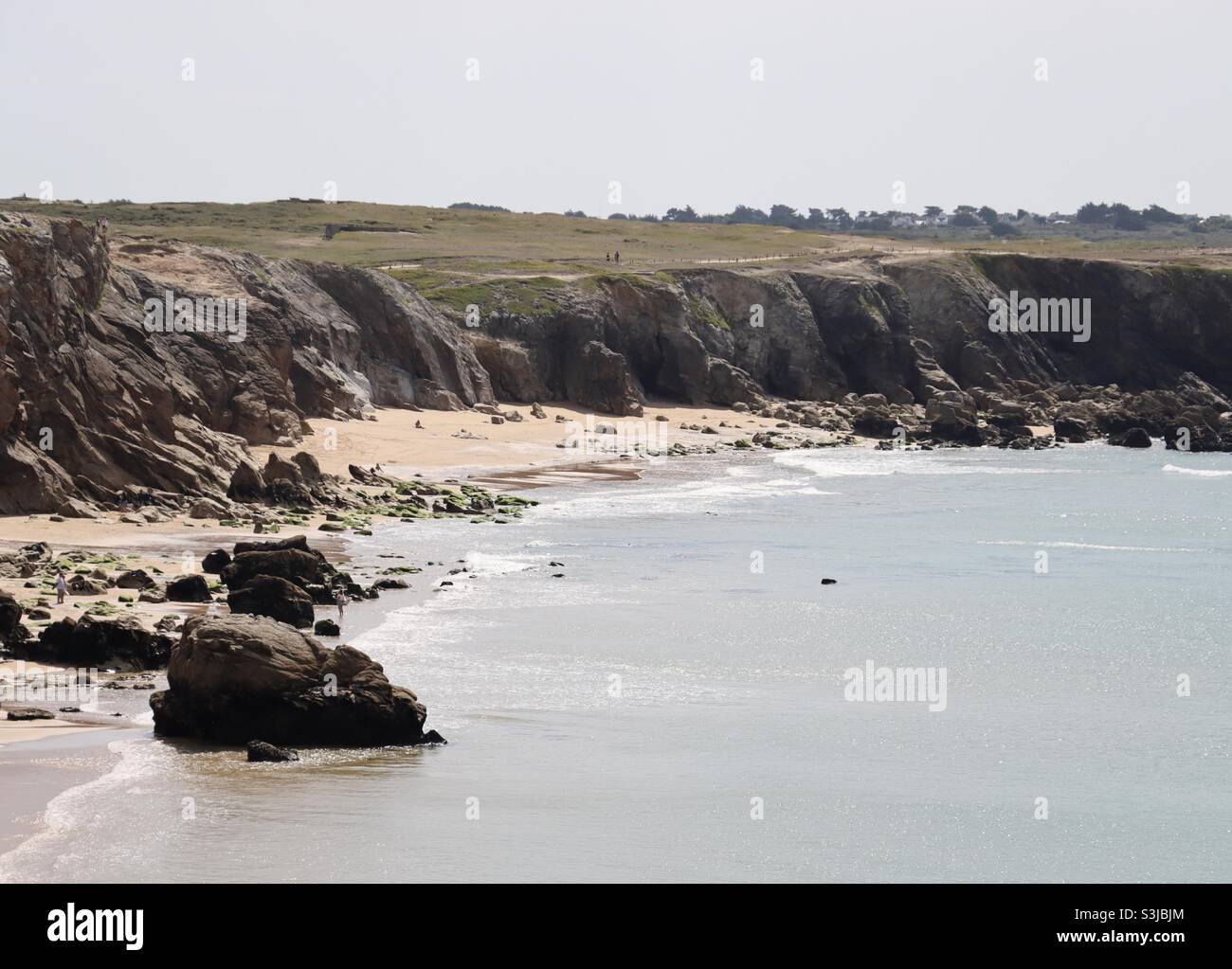 the beautiful wild coast of Quiberon in Brittany , France, on summer - Smartphone Captured Stock Image
