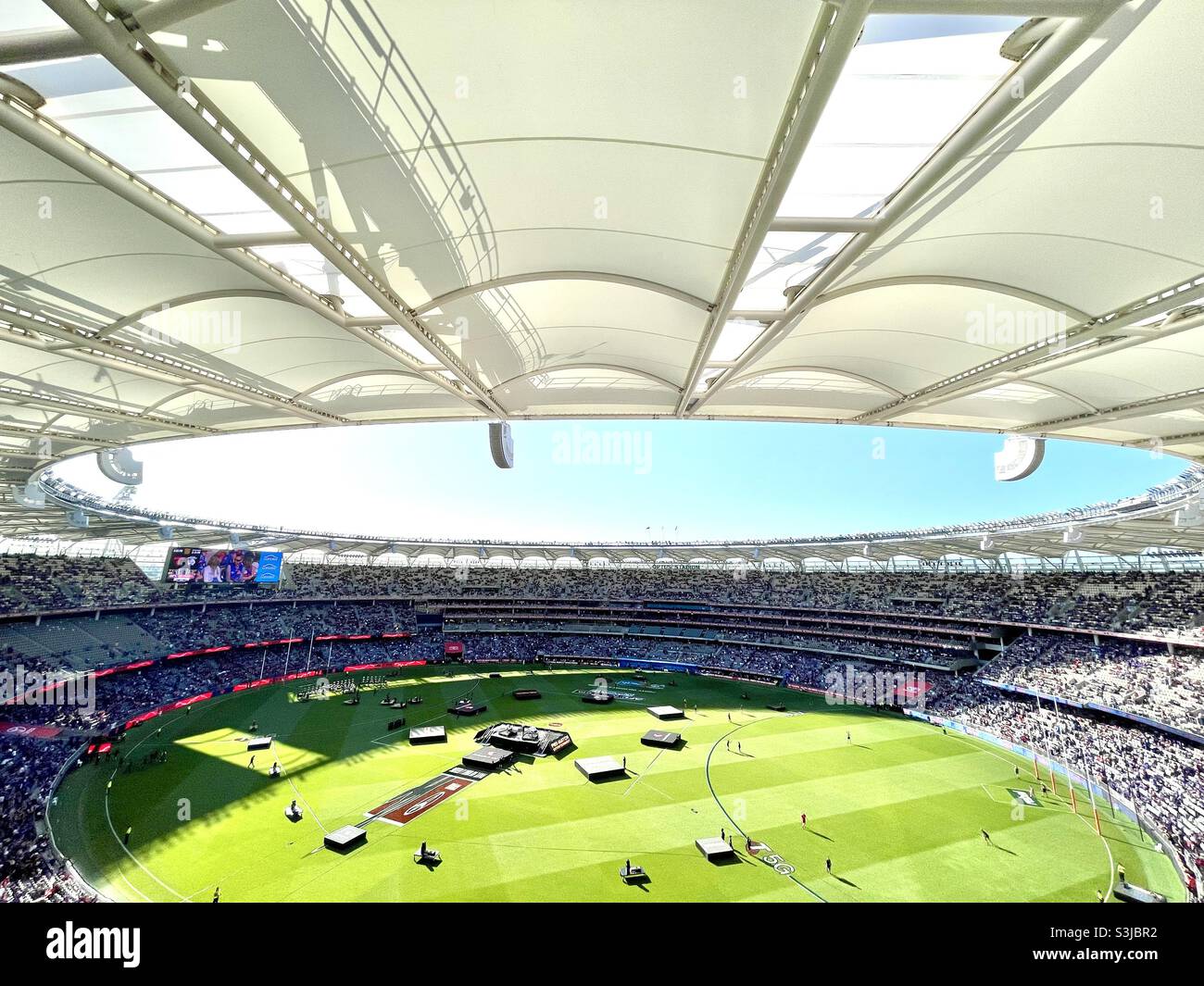Pregame entertainment at 2021 AFL Grand Final Optus Stadium Perth Western Australia. Stock Photo