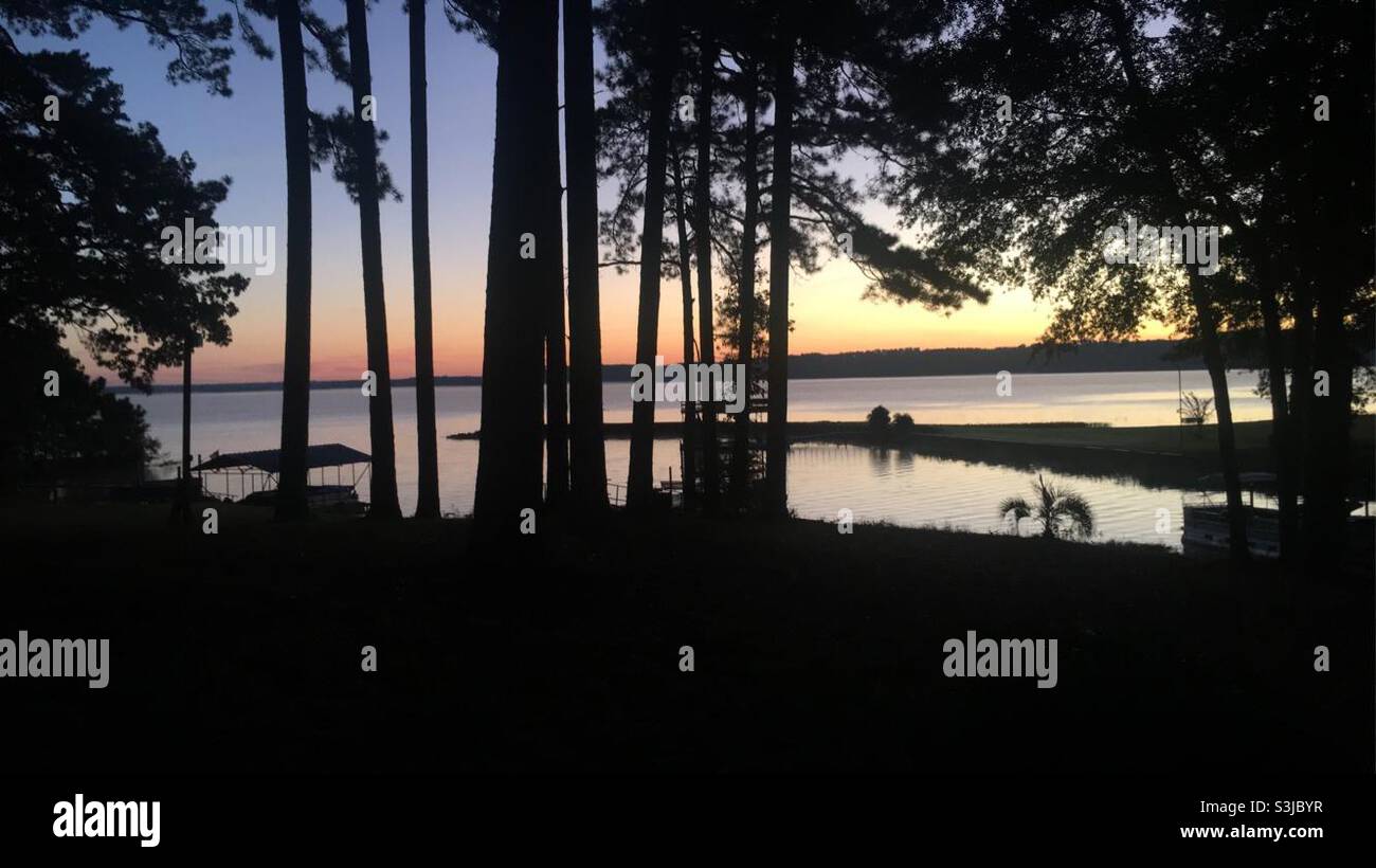 Sunrise Lake Eufaula in Eufaula, Alabama Stock Photo Alamy