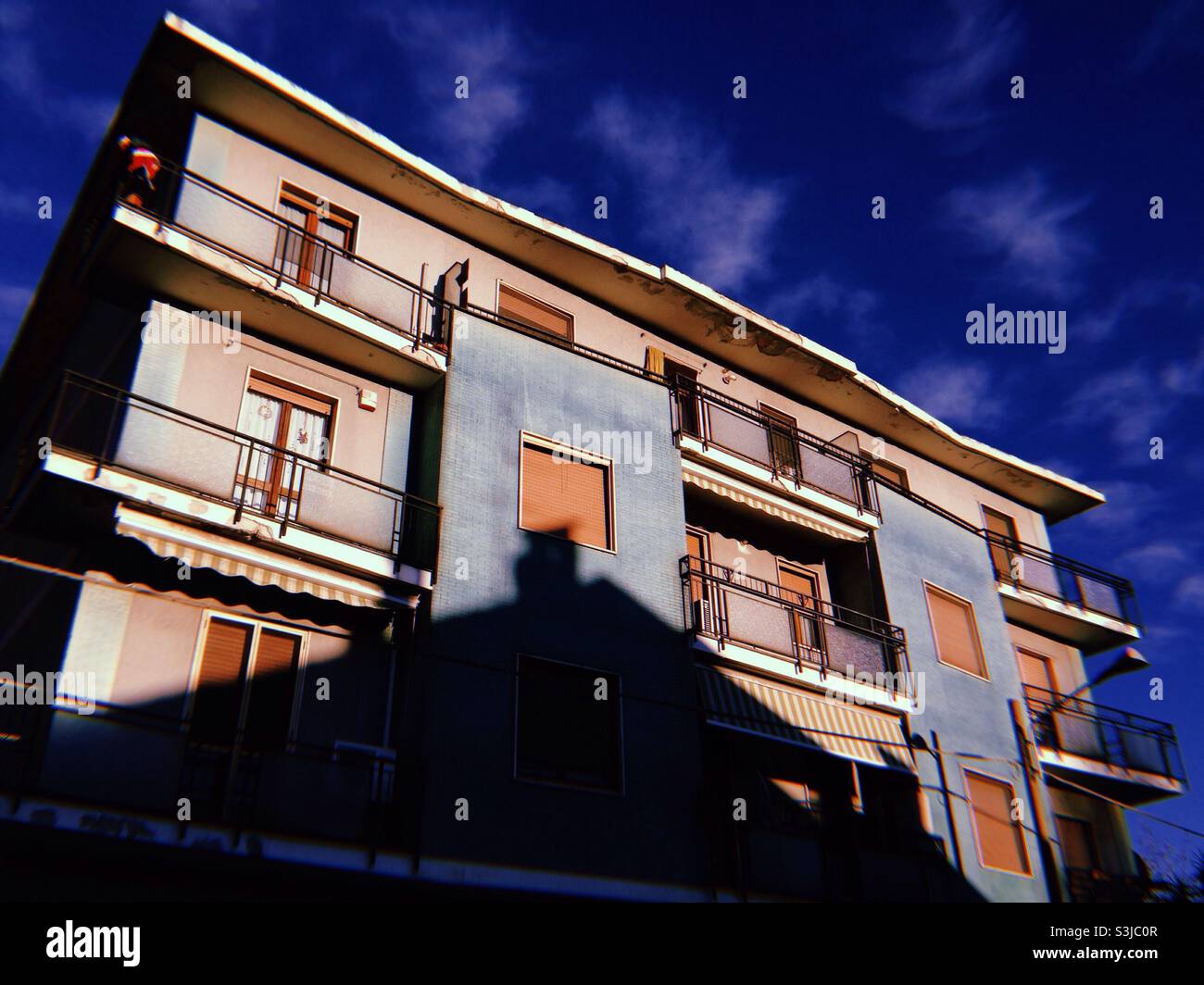 Apartment building in Cornaredo, Lombardy, Italy, 2018. - Smartphone Captured Stock Image