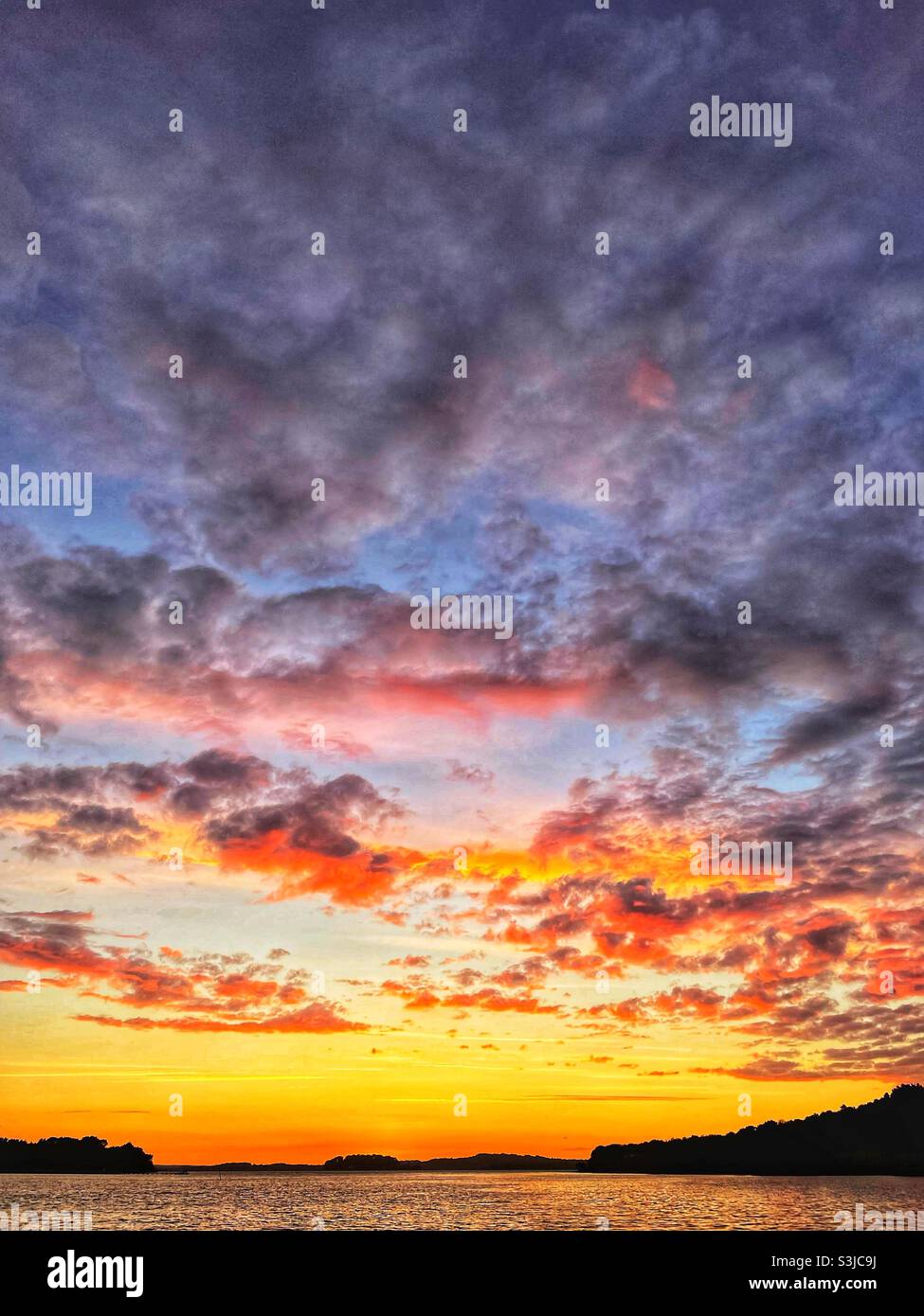 Sunset at Blood Alley In Poole Harbour - Smartphone Captured Stock Image