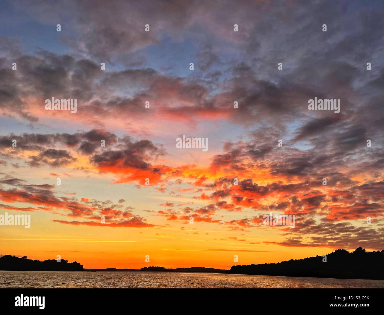 Sunset in Blood Alley Poole Harbour - Smartphone Captured Stock Image