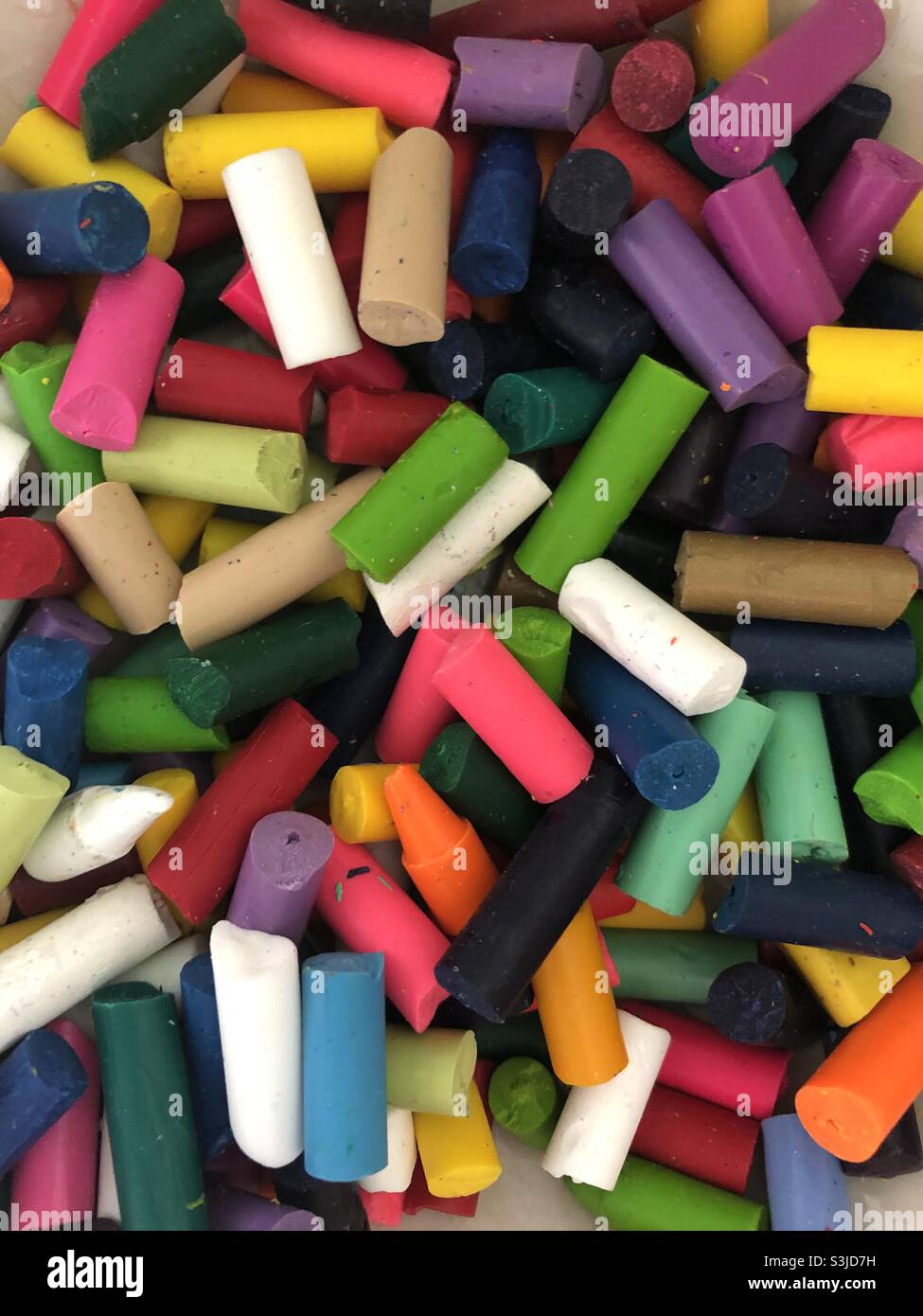 Broken crayon pieces Stock Photo Alamy