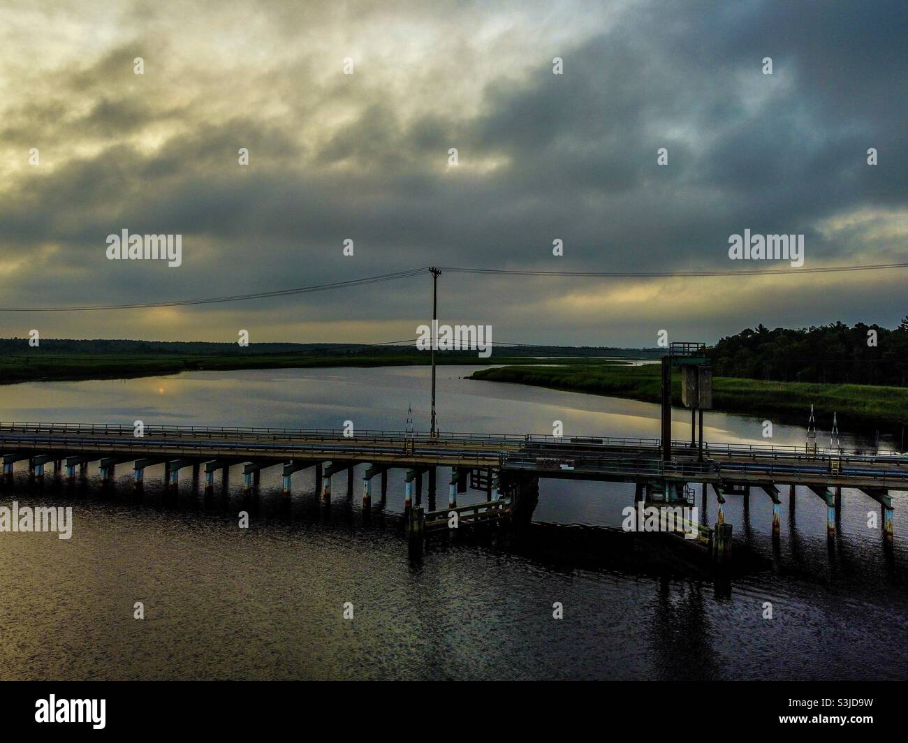 Wading River Bridge Stock Photo Alamy