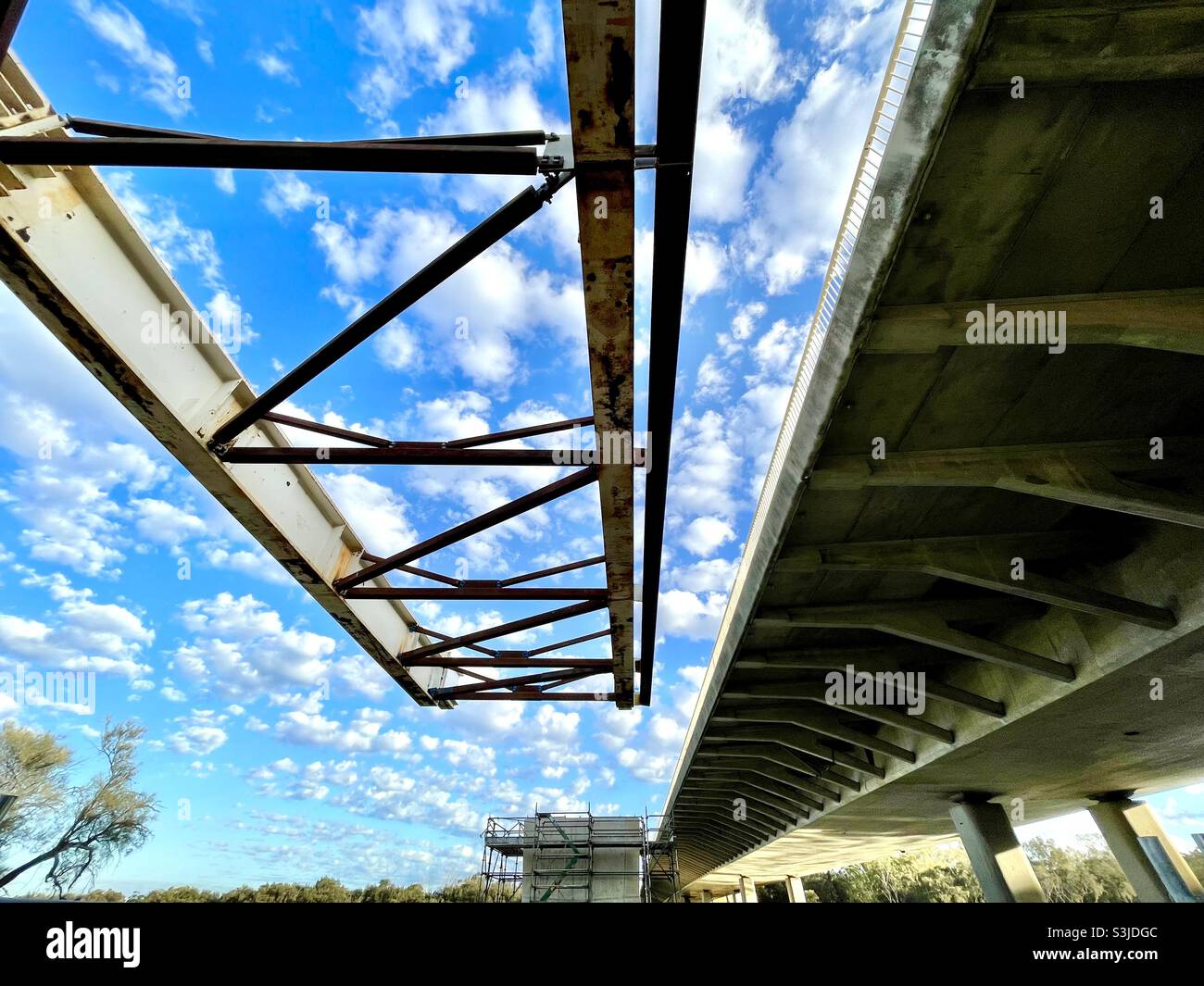Reinforcing steel frame for construction of extension to Tonkin Highway ...