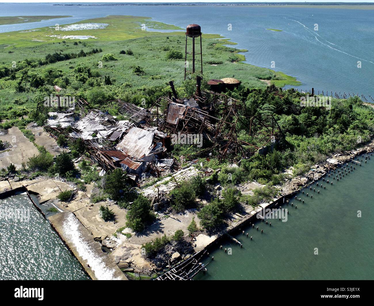 Crab Island Fish Factory Stock Photo Alamy