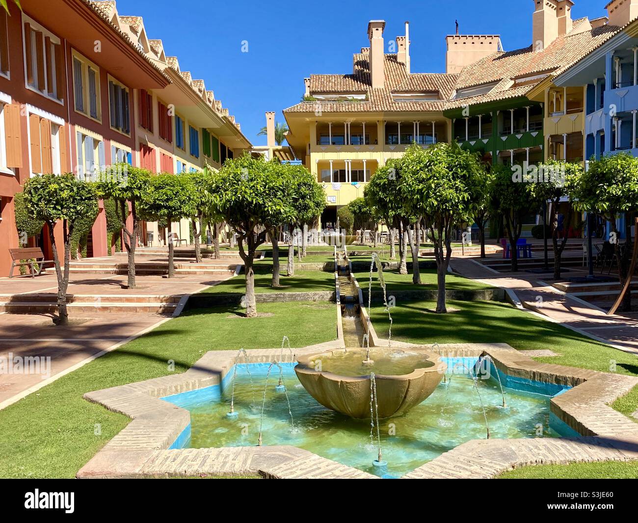 Colourful Sotogrande in southern Spain Stock Photo
