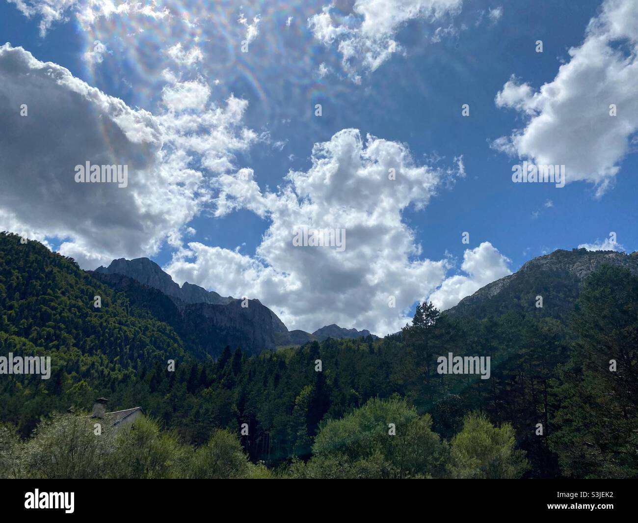 Dramatic clouds in the mountains Stock Photo