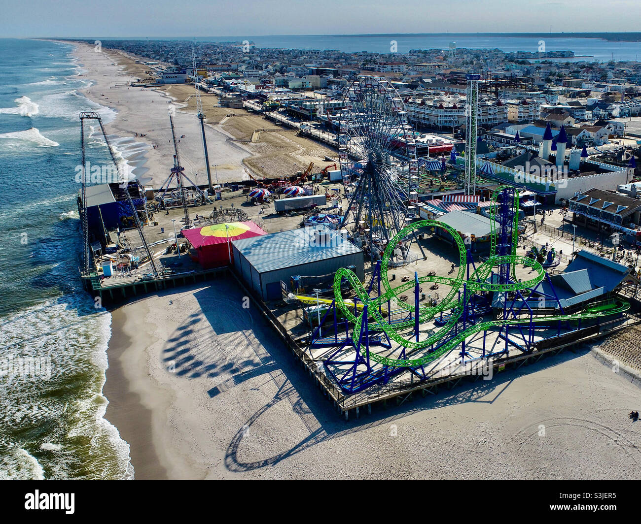 Seaside Amusement Boardwalk and Pier Stock Photo Alamy