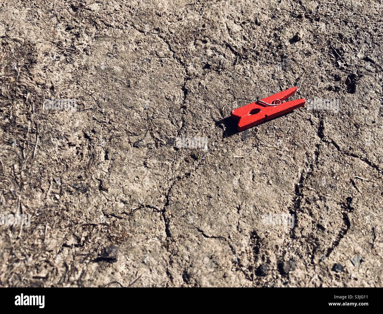 Red clothespin - Smartphone Captured Stock Image