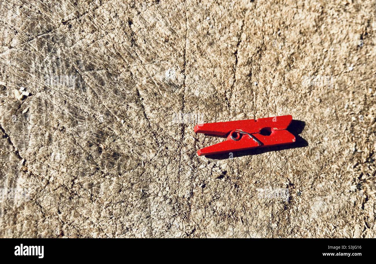 Red clothespin - Smartphone Captured Stock Image