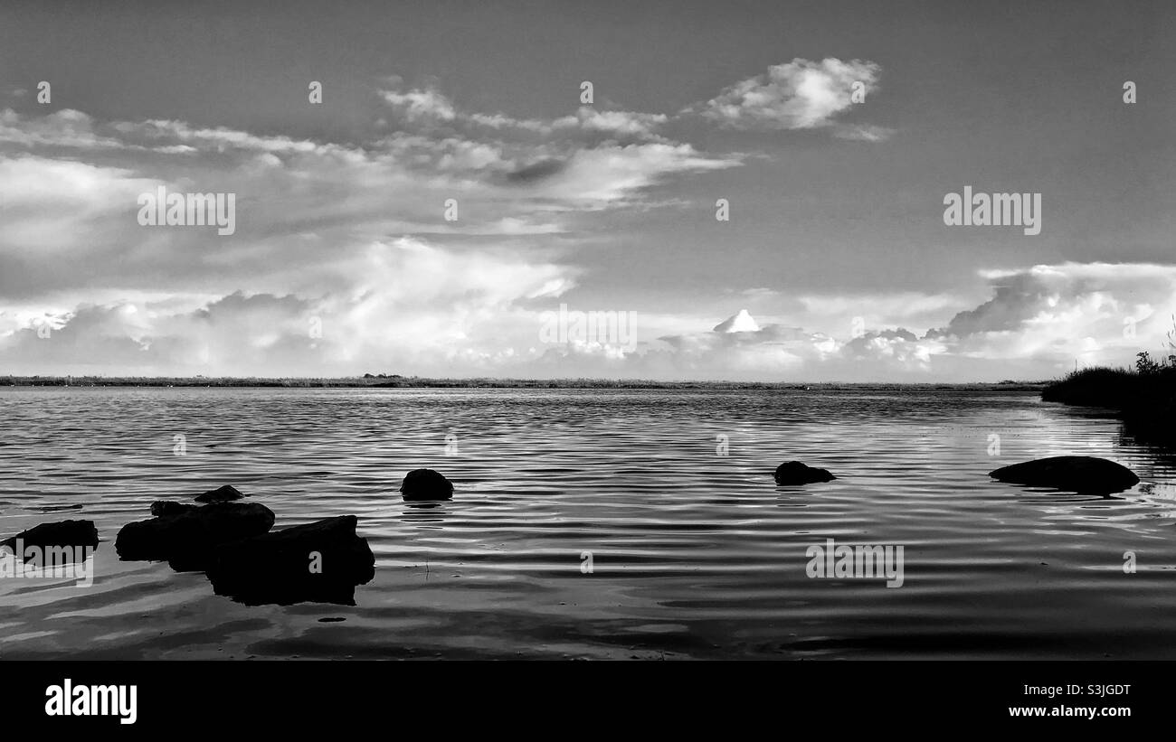 Lake at Pegwell Bay Nature Reserve - Smartphone Captured Stock Image