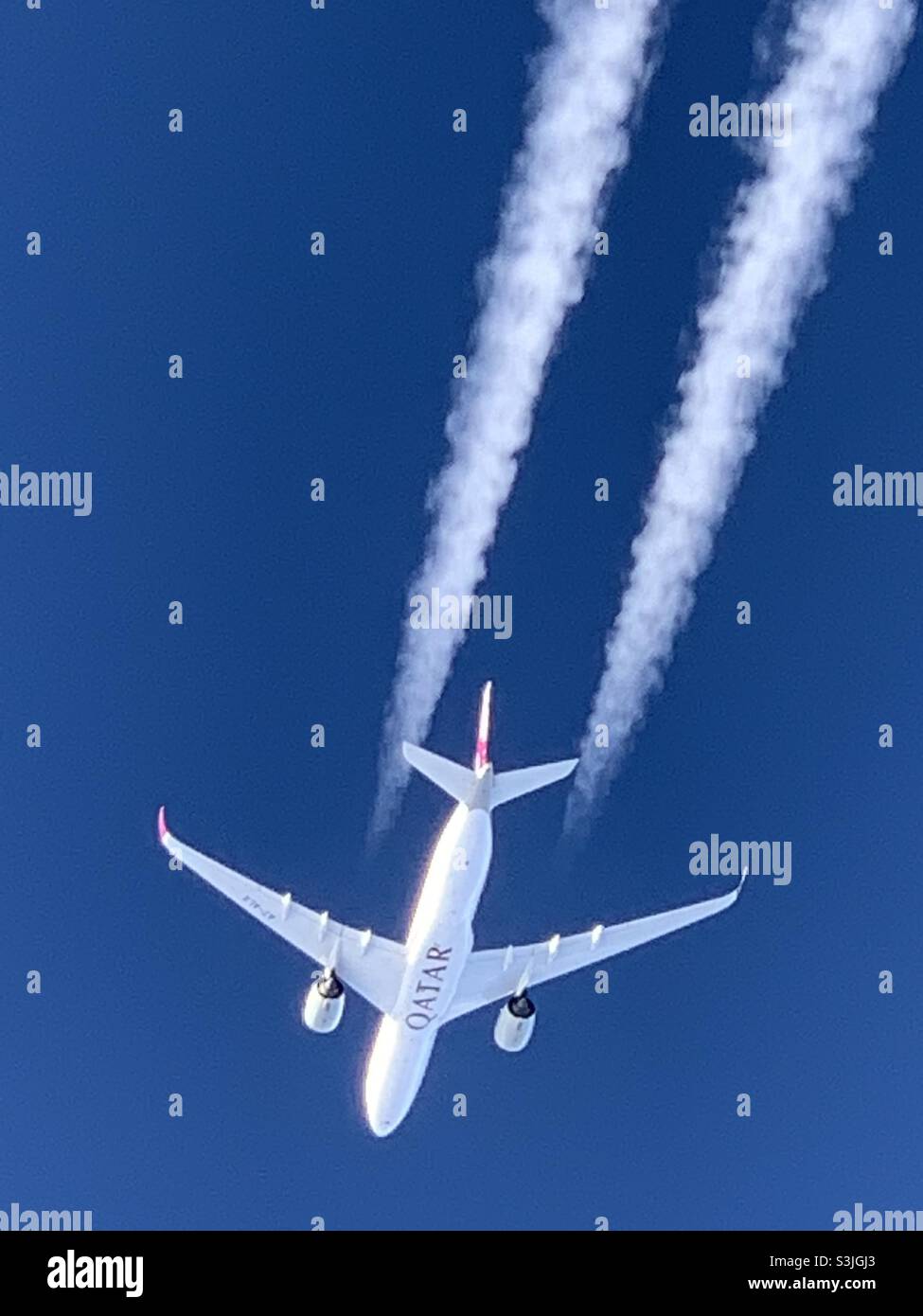 Qatar airways plane Stock Photo