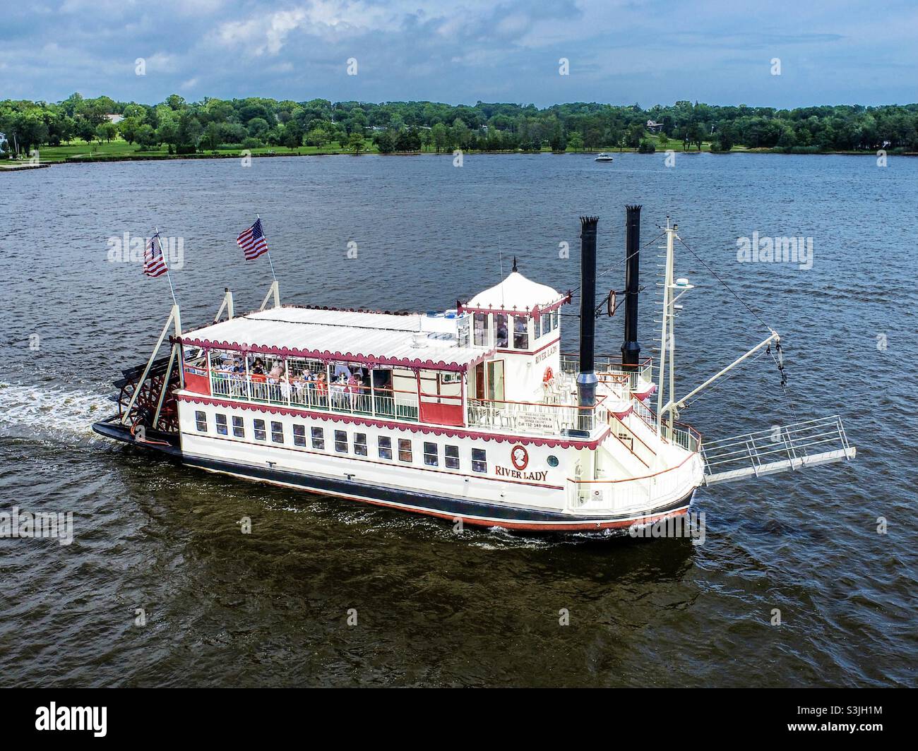 Paddlewheel River Boat Stock Photo Alamy