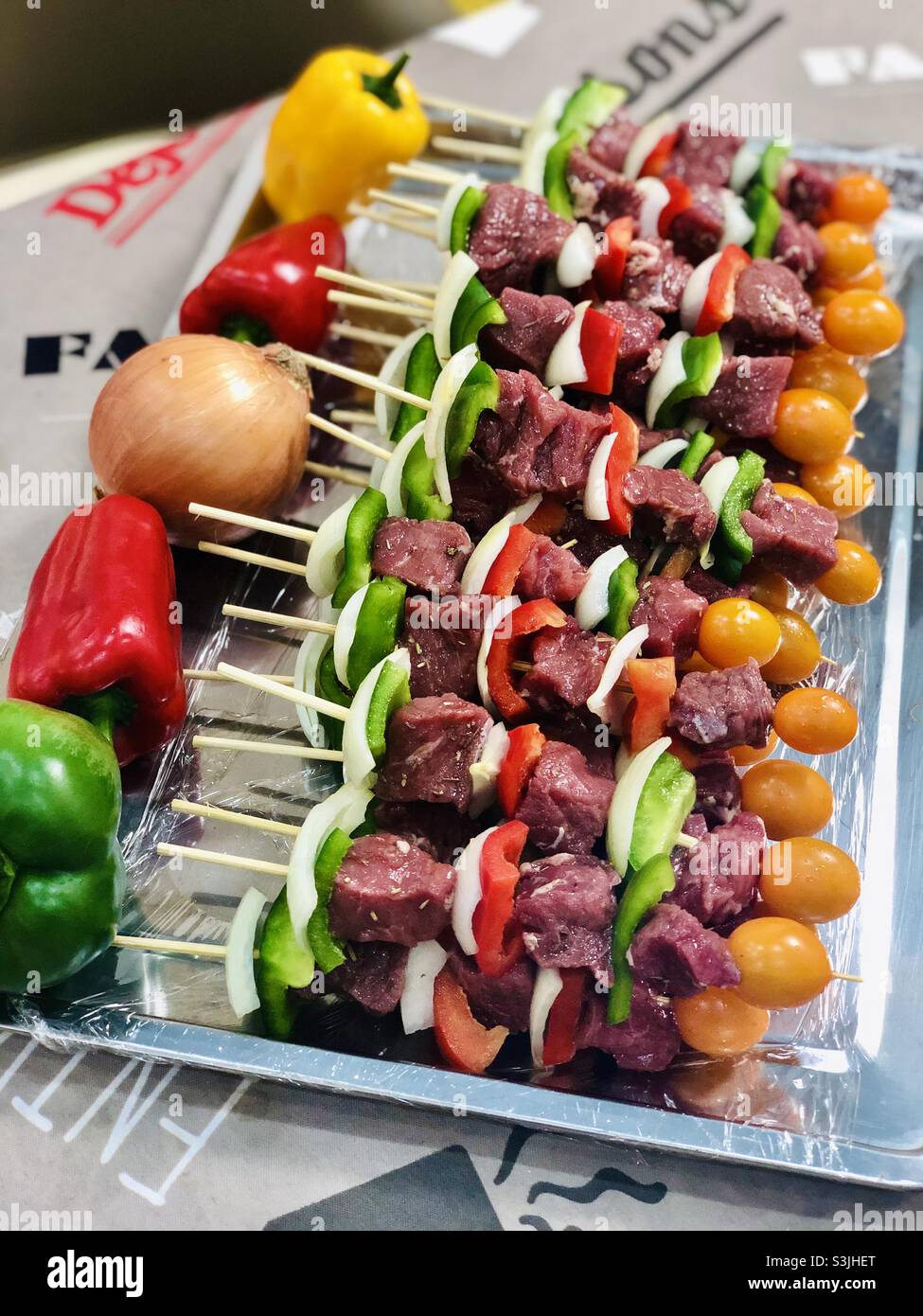 BBQ Beef skewers Stock Photo Alamy