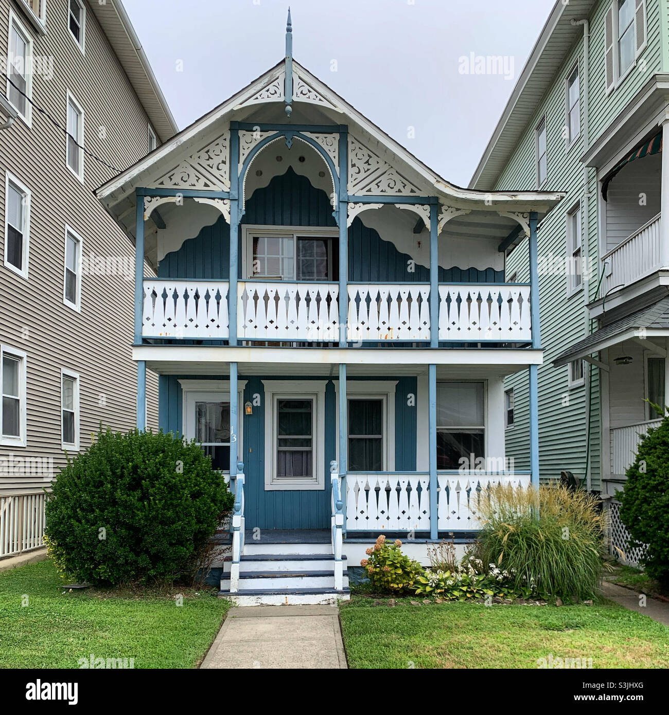 August, 2021, a small home in Ocean Grove, Neptune Township, Monmouth County, New Jersey, United States - Smartphone Captured Stock Image