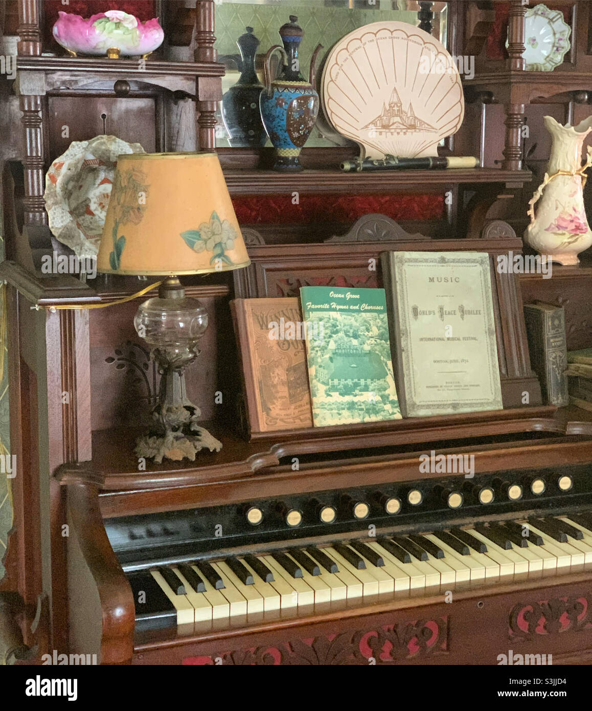 Inside the Centennial Cottage, built in 1884, Ocean Grove, Neptune Township, Monmouth County, New Jersey, United States - Smartphone Captured Stock Image
