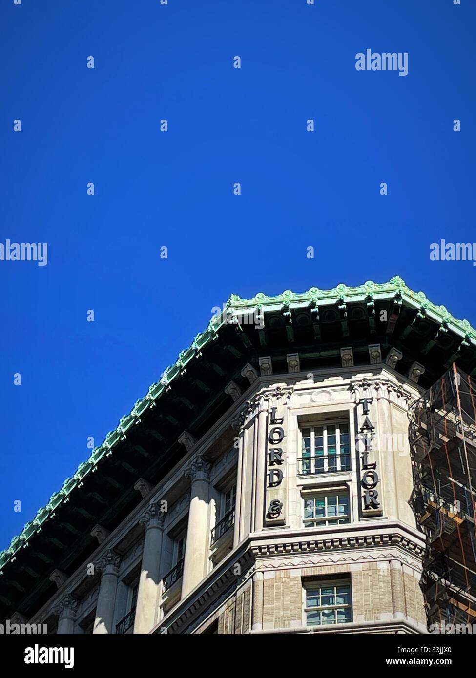 Lord and Taylor department store signage on fifth Ave., NYC, 2021, USA - Smartphone Captured Stock Image