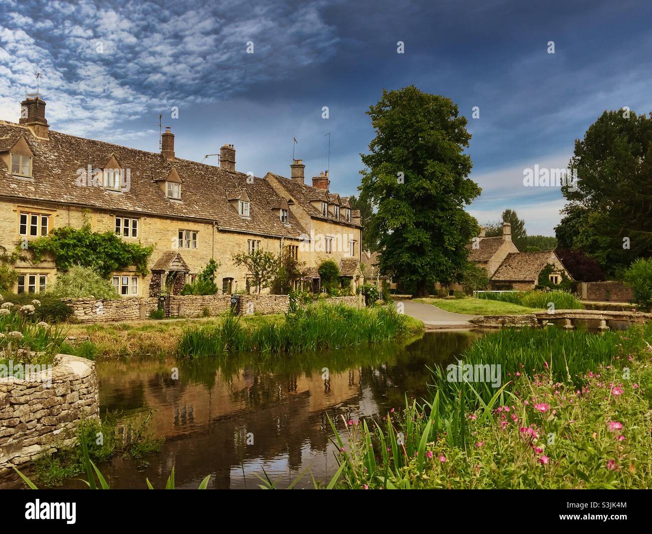 The cotswold village of lower slaughter - Smartphone Captured Stock Image