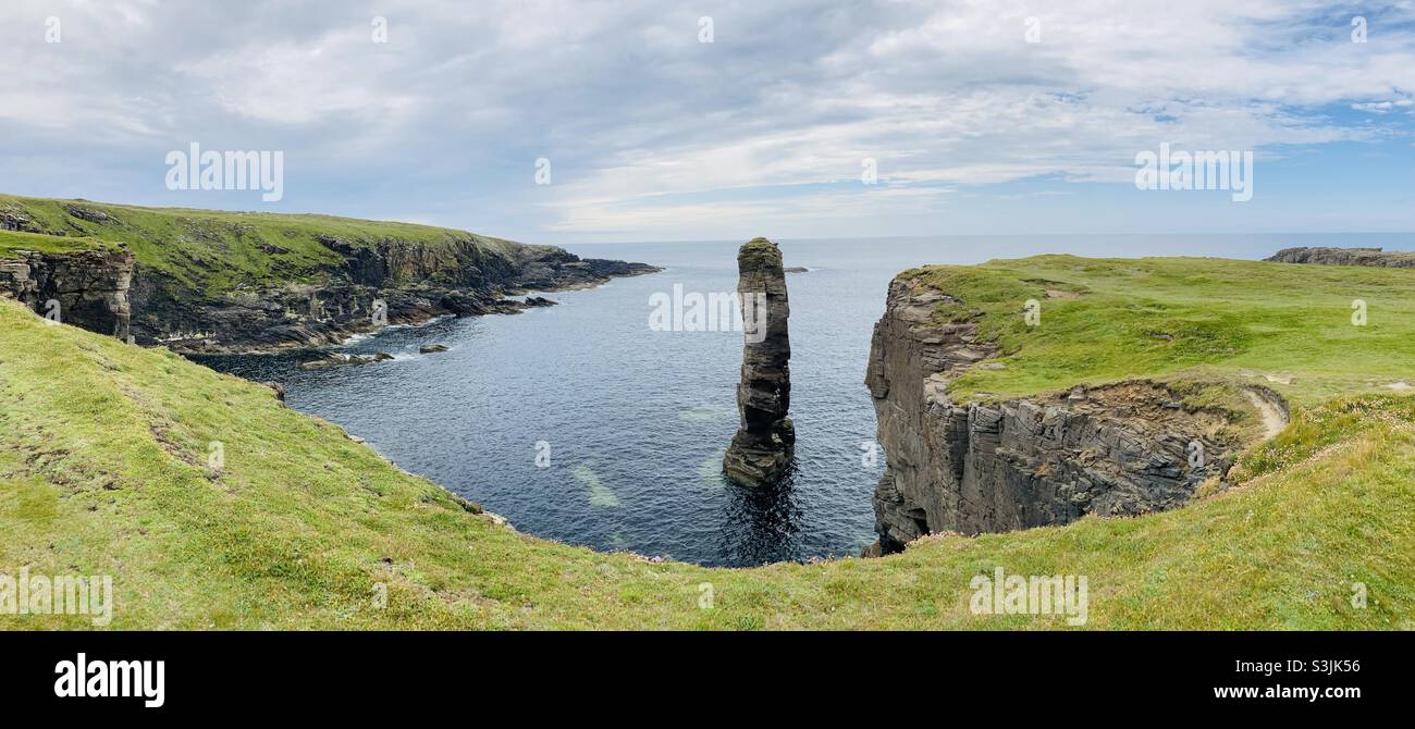 Sea cliffs of Yansby. Orkney Stock Photo