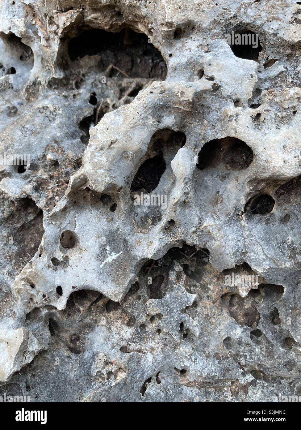 Rock, closeup, crevices Stock Photo
