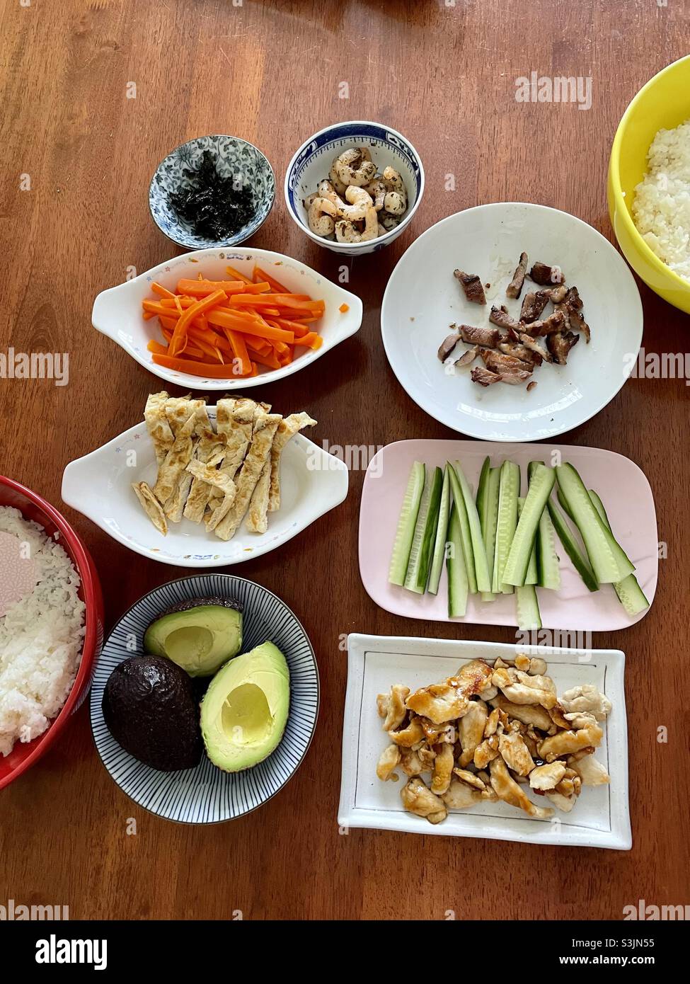homemade sushi preparation Stock Photo - Alamy