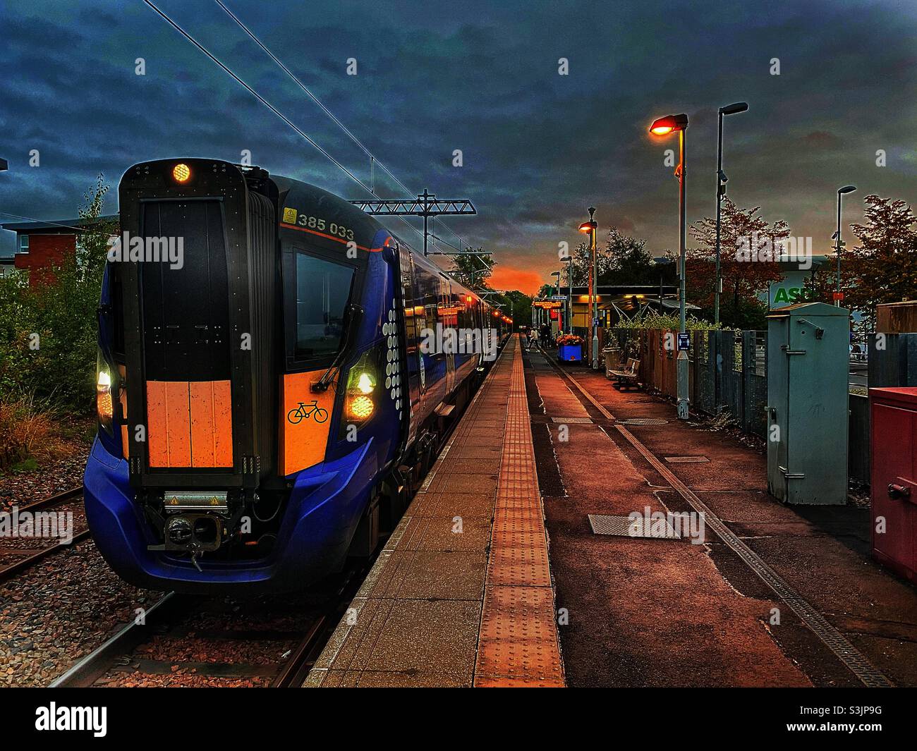 Sunrise at Alloa Railway Station - Smartphone Captured Stock Image