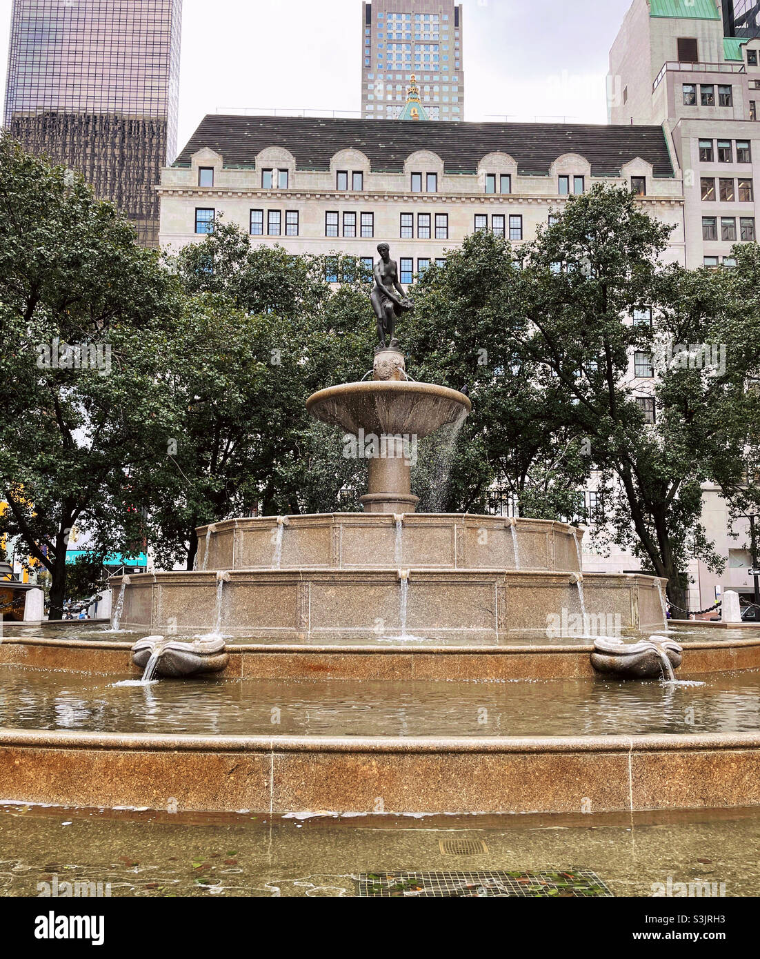 Pulitzer fountain is topped with a female nude statue in grand Army Plaza,  2021, NYC, USA Stock Photo - Alamy