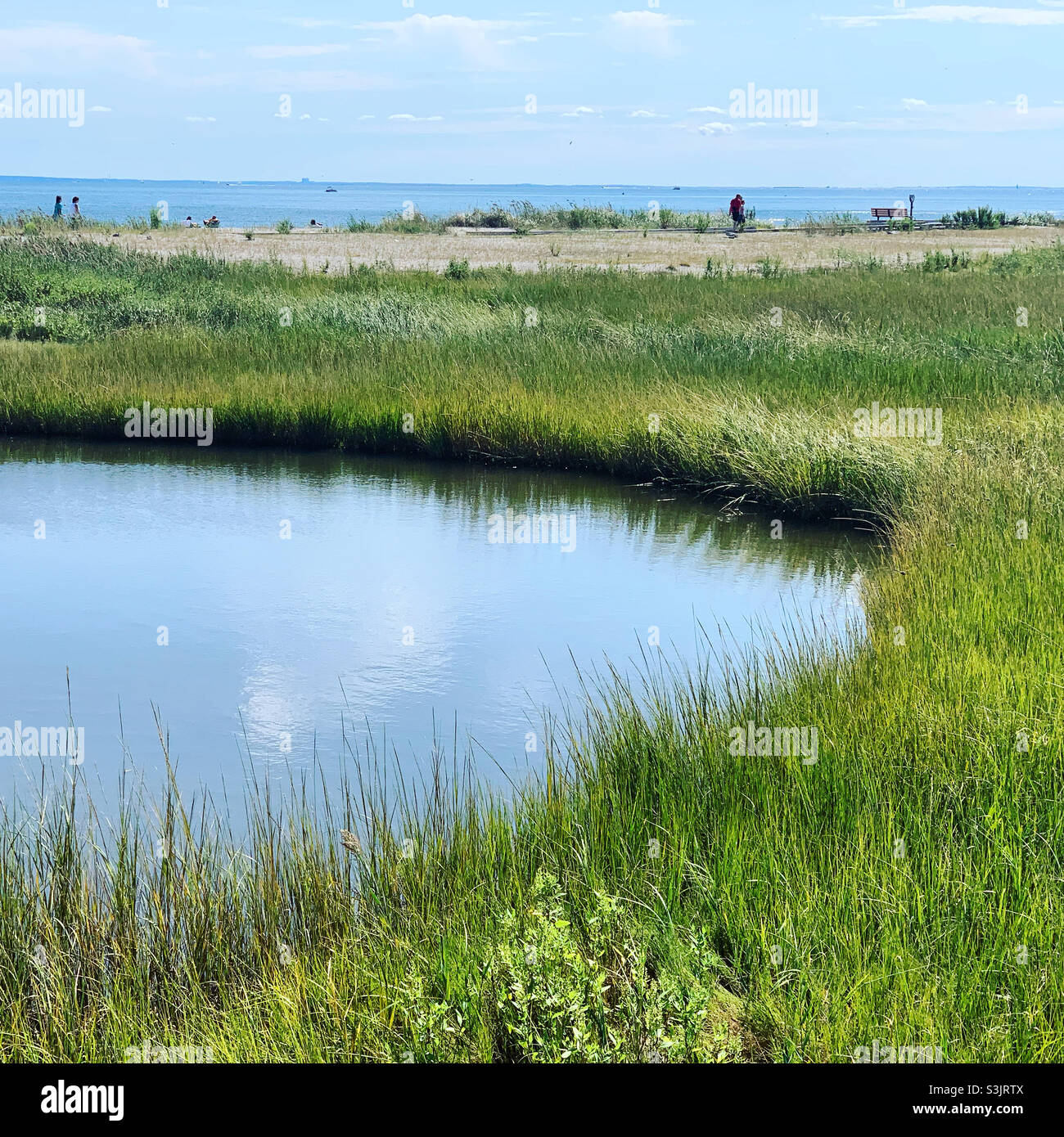 Silver Sands State Park, Milford, New Haven County, Connecticut, United States - Smartphone Captured Stock Image