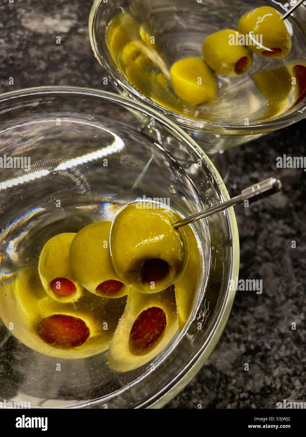 Happy hour martinis for two! - Smartphone Captured Stock Image