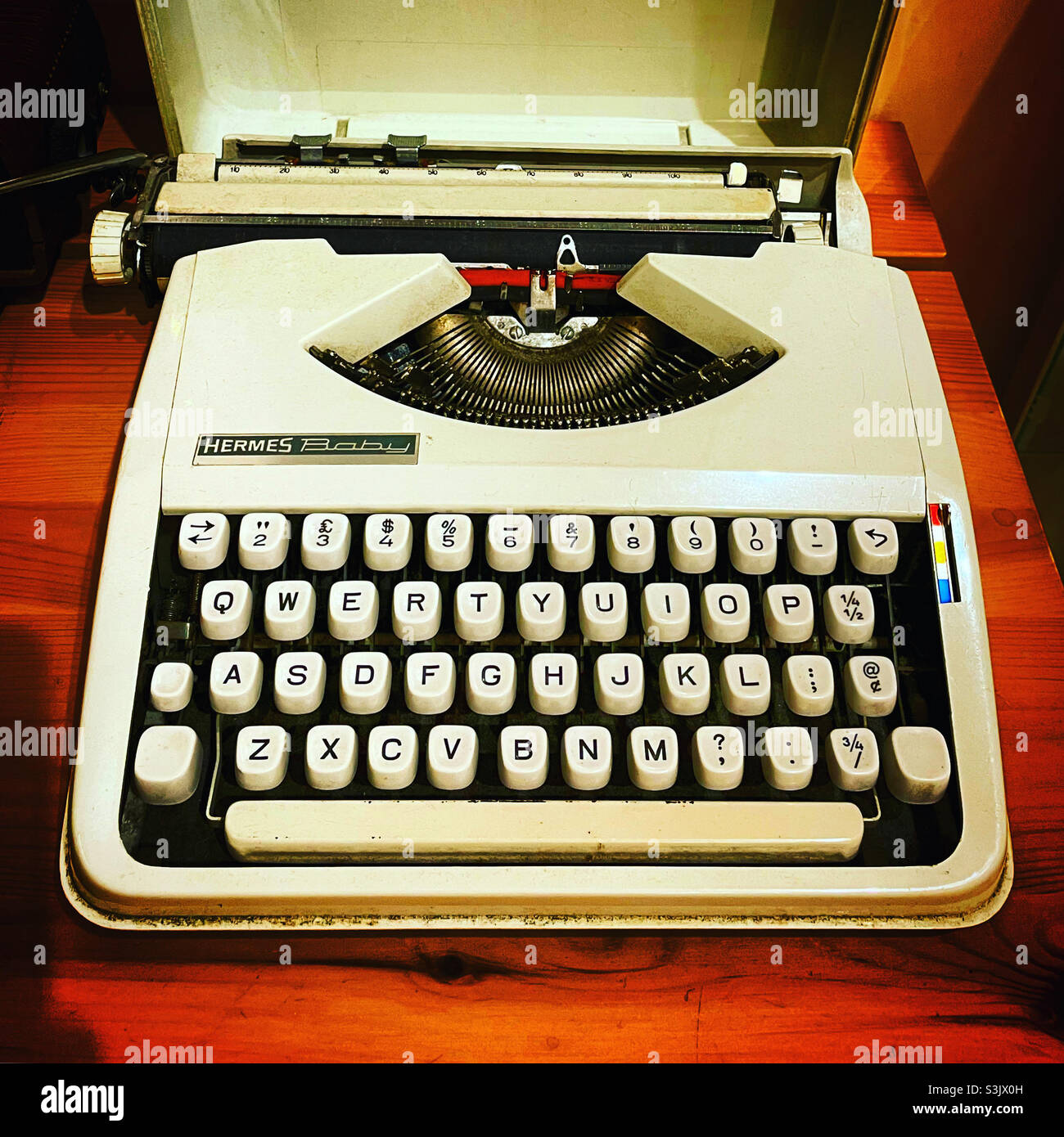 old vintage typing machine Stock Photo