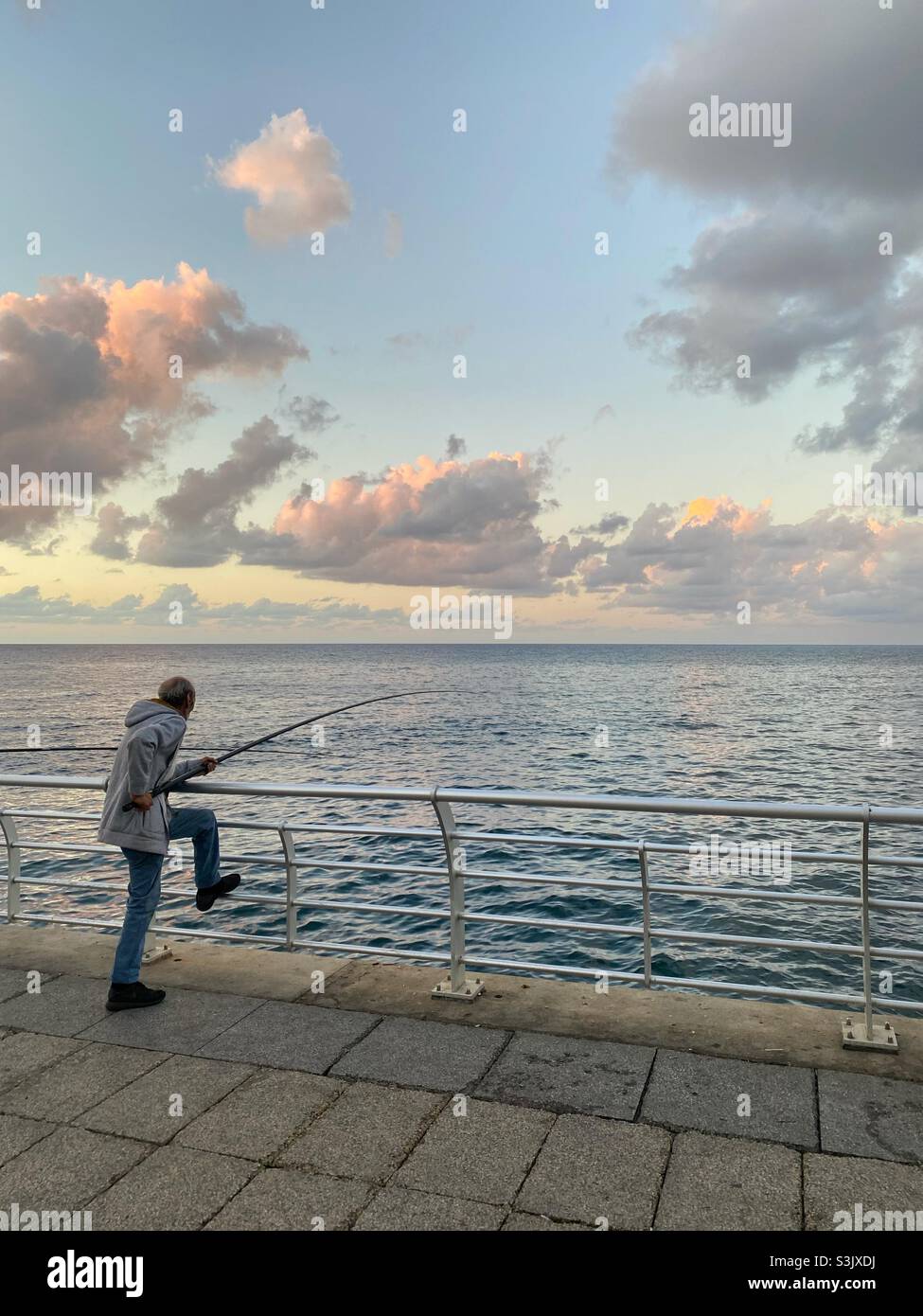 Fisherman fishing - Smartphone Captured Stock Image