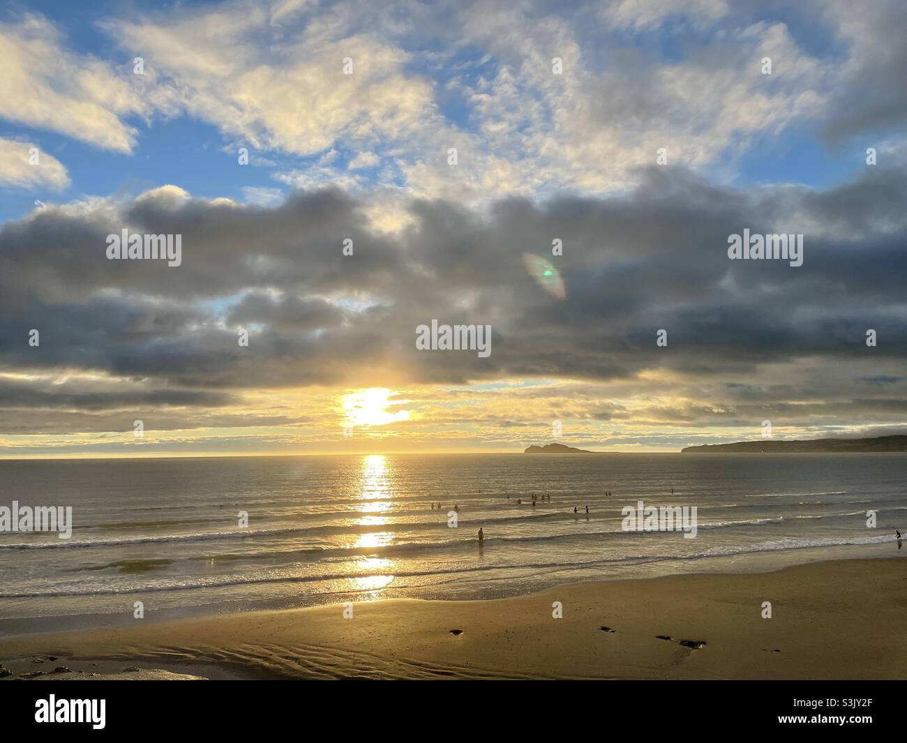 Morning scene at a beach Stock Photo