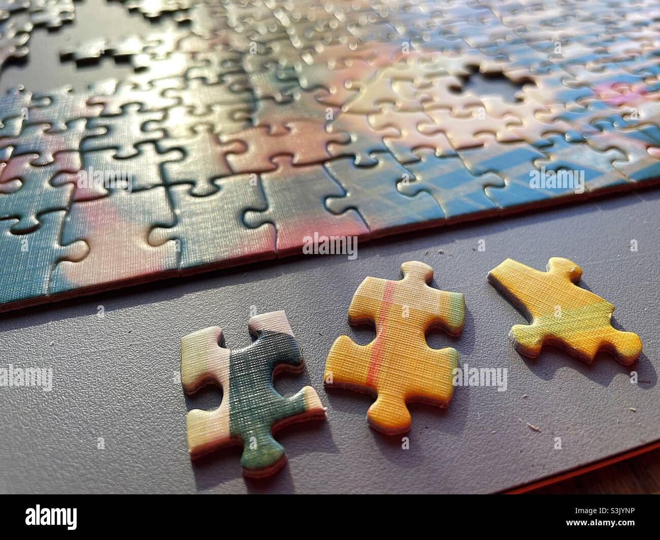 Jigsaw Puzzle And Remaining Pieces To Finish Stock Photo Alamy Jigsaw Puzzle And Remaining Pieces To Finish Stock Photo Alamy