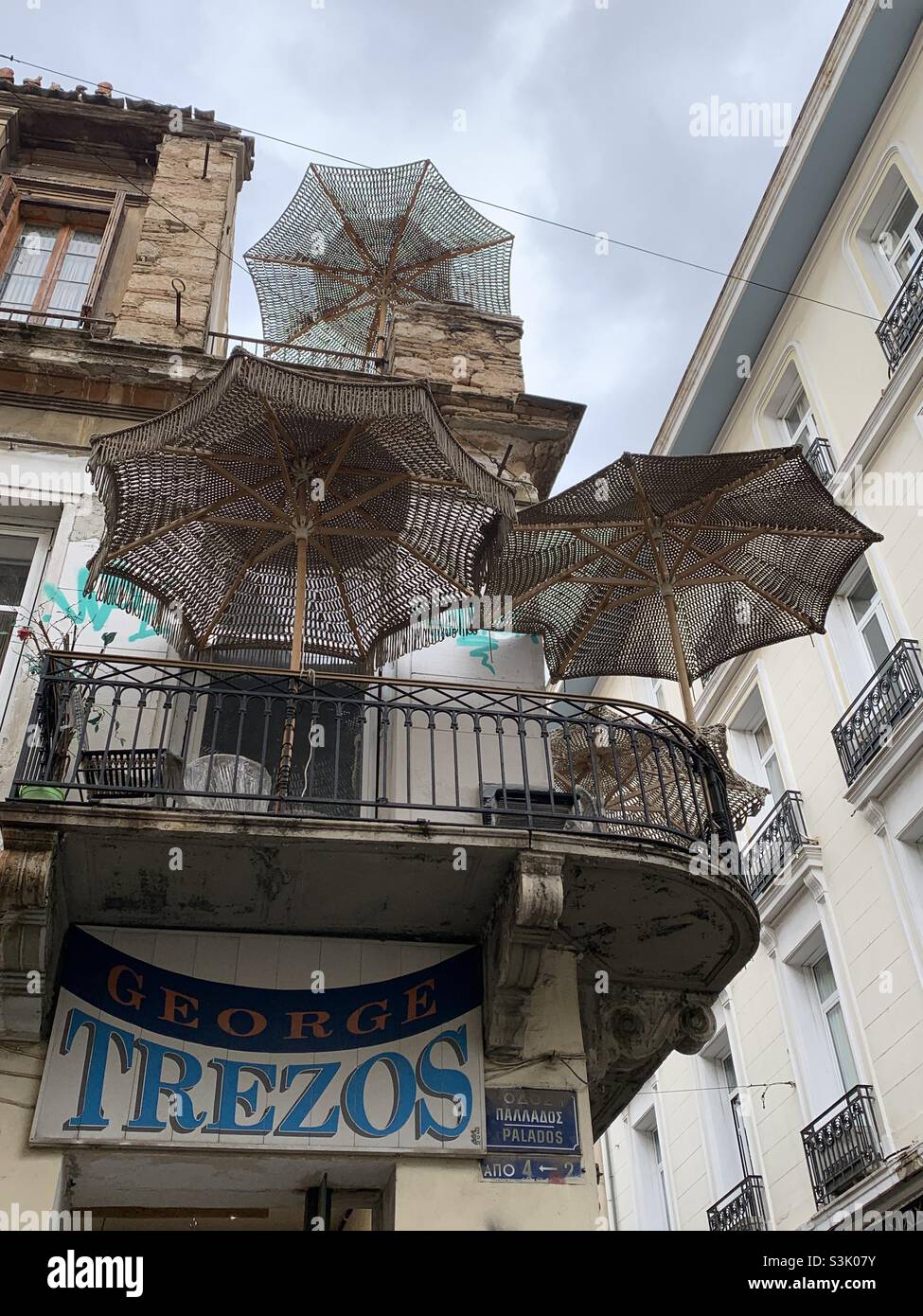 Umbrella in Athens - Smartphone Captured Stock Image