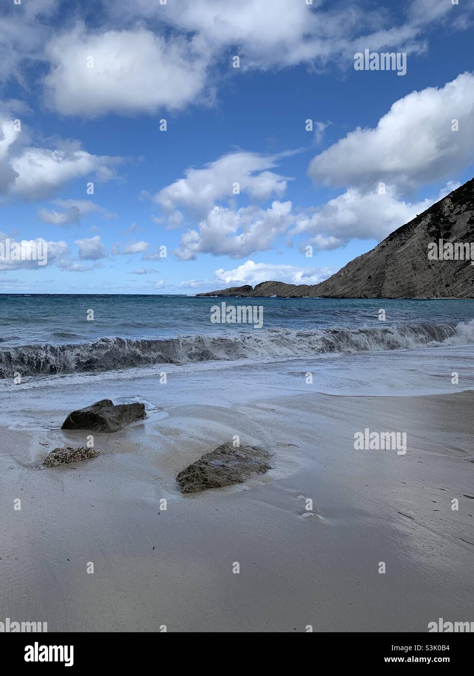 Petani beach in kefalonia Greece - Smartphone Captured Stock Image