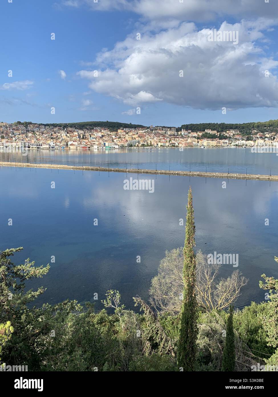 View of argostoli from afar - Smartphone Captured Stock Image