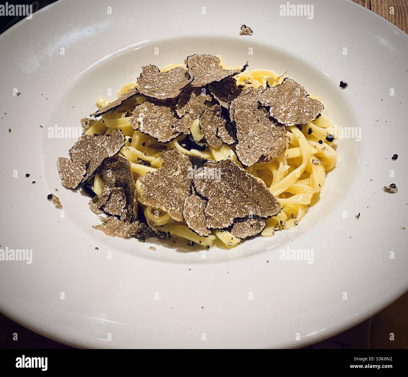 Truffle fettuccine in Florence, Italy - Smartphone Captured Stock Image