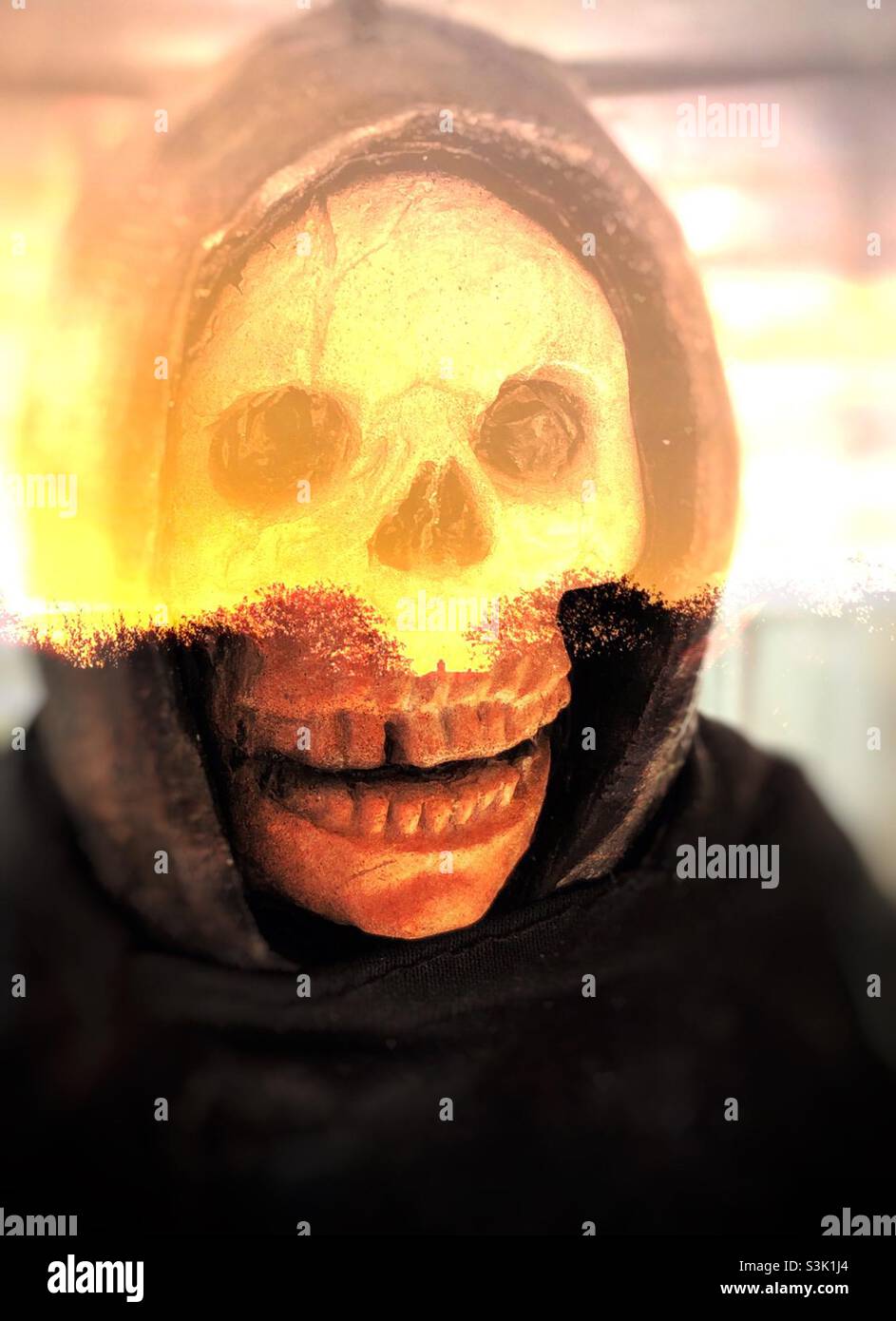 Hallowe’en skull mask - Smartphone Captured Stock Image