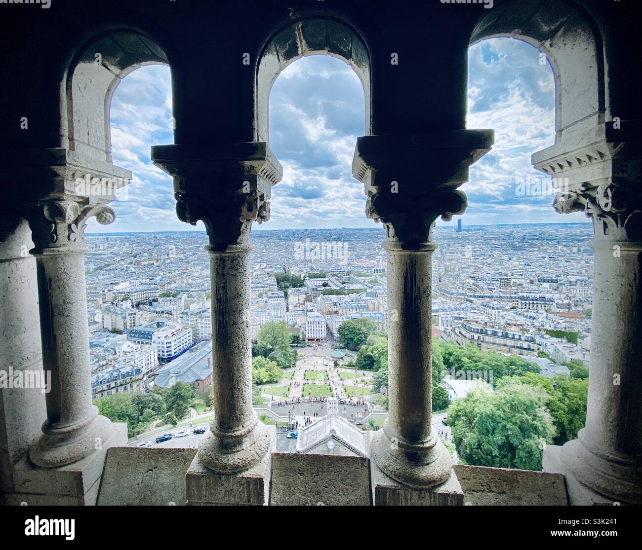 View of Paris from the dome of Sacre Coeur - Smartphone Captured Stock Image