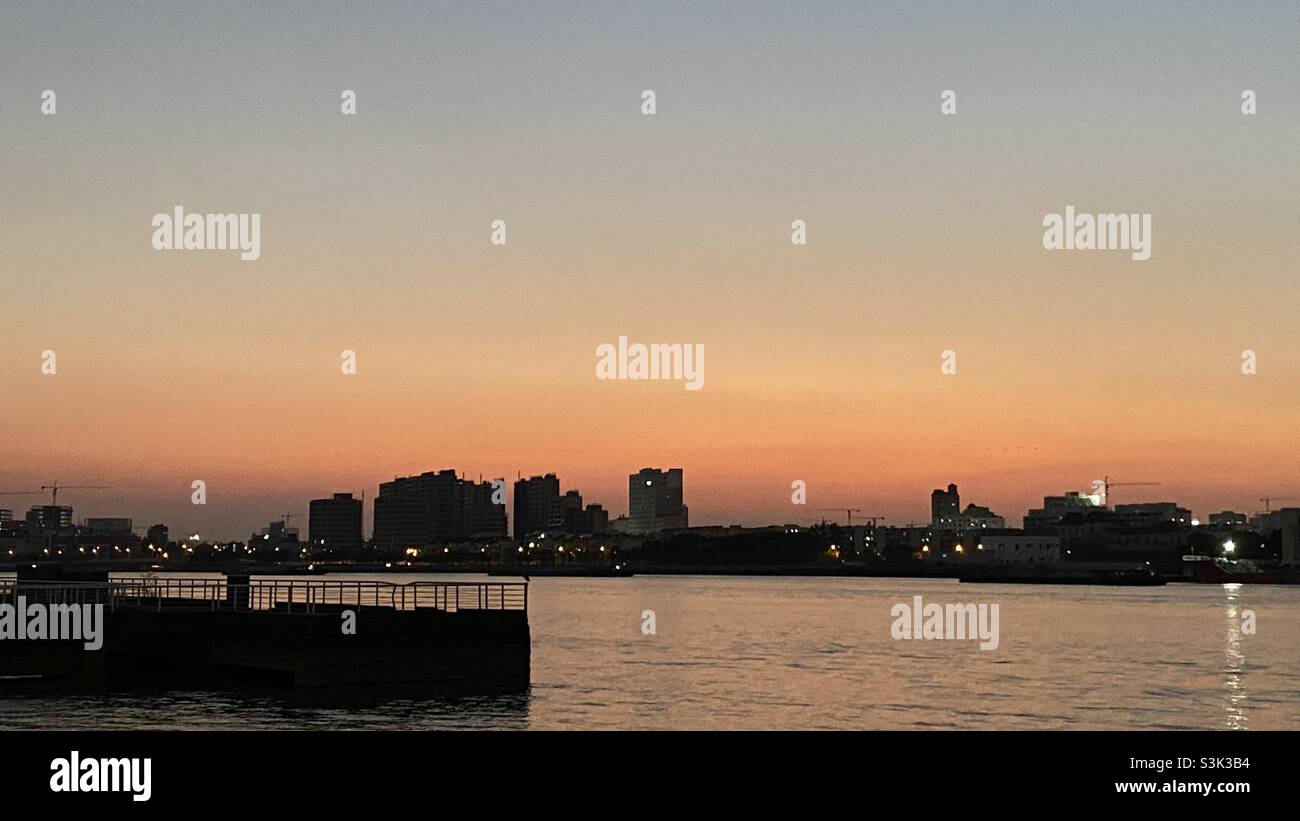 Sunset bund view, Shanghai - Smartphone Captured Stock Image