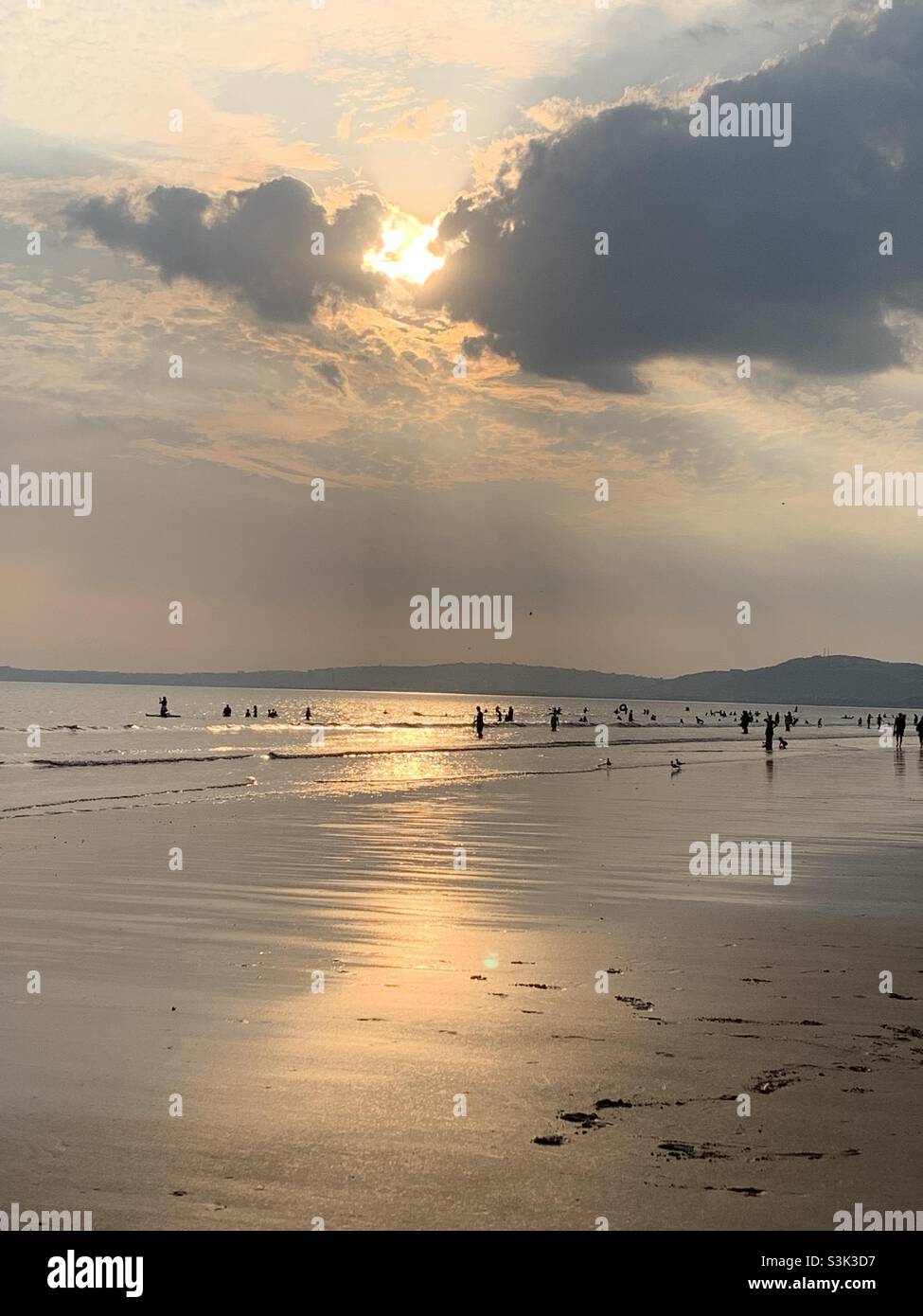 Aberavon beach at sunset Stock Photo