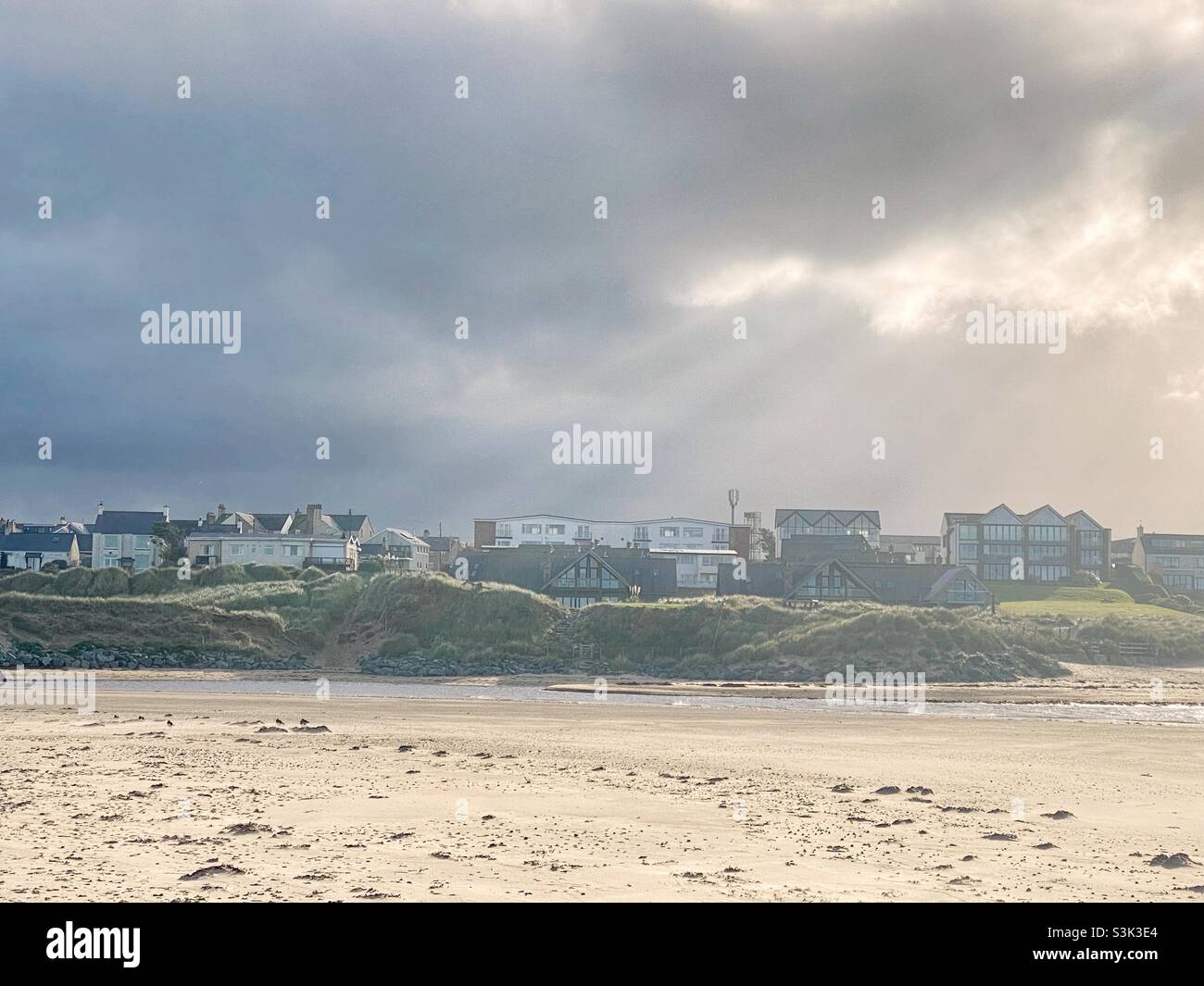 Moody sky over Rhosneigr, Anglesey, North Wales, UK, - Smartphone Captured Stock Image