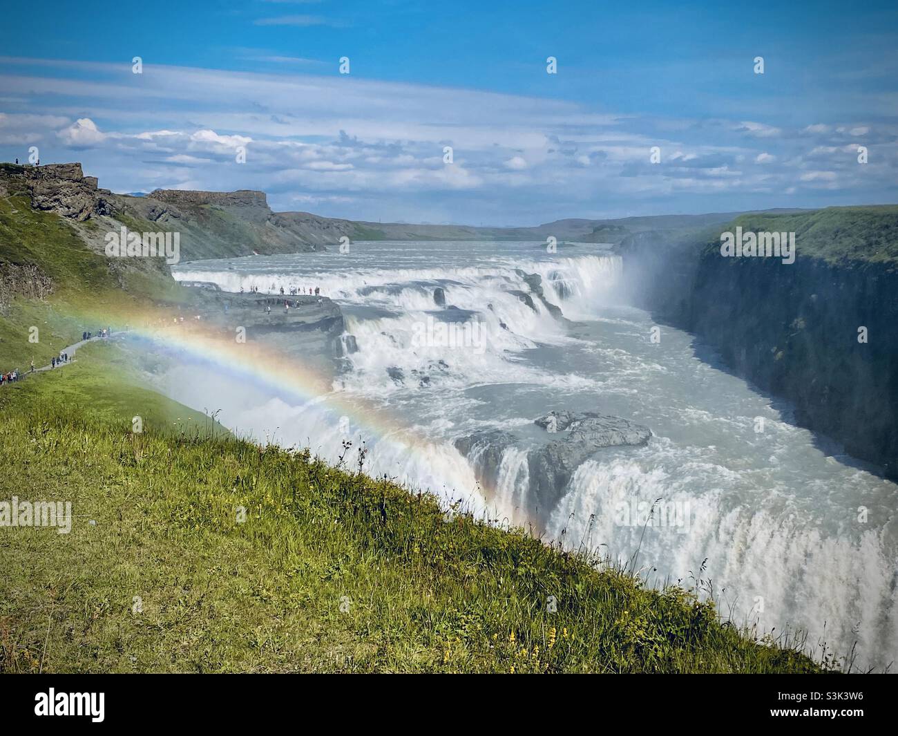 The popular and iconic Gulfoss (gold falls) in Iceland - Smartphone Captured Stock Image