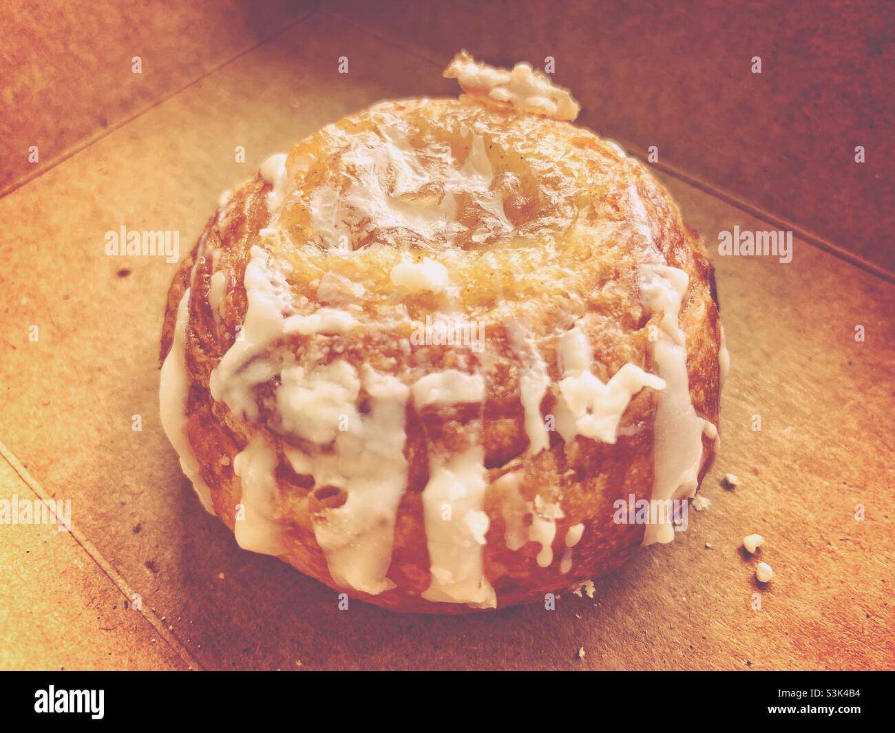 Tasty danish bread with frosting. - Smartphone Captured Stock Image