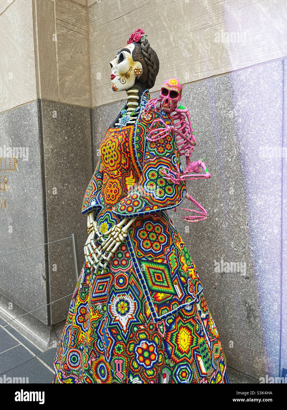 La Catrina statues on display during Mexico week, day of the dead